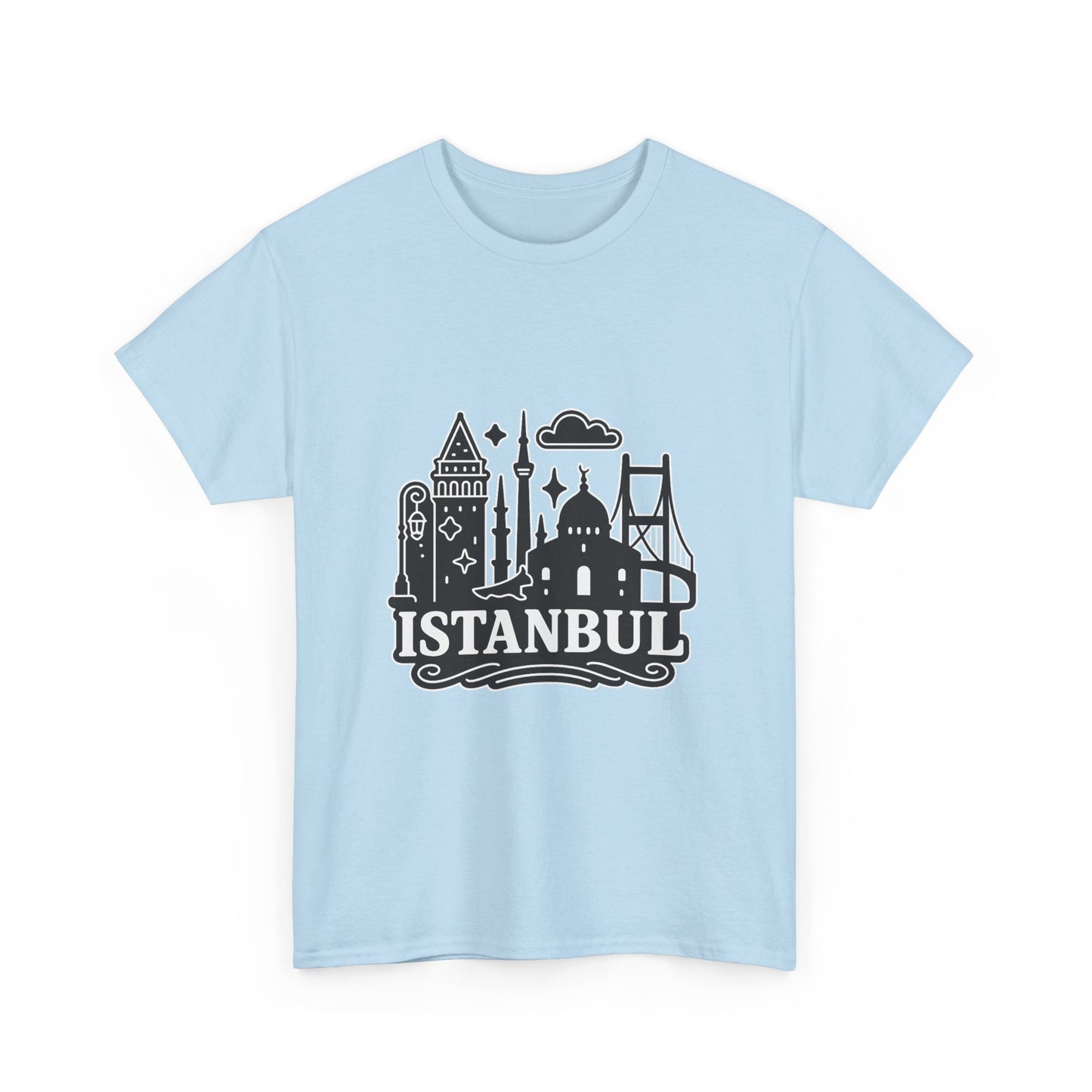 Istanbul Cityscape Unisex Heavy Cotton Tee, Travel Shirt, Gift for Travelers, Casual Style, Urban Outfit, Adventure Apparel