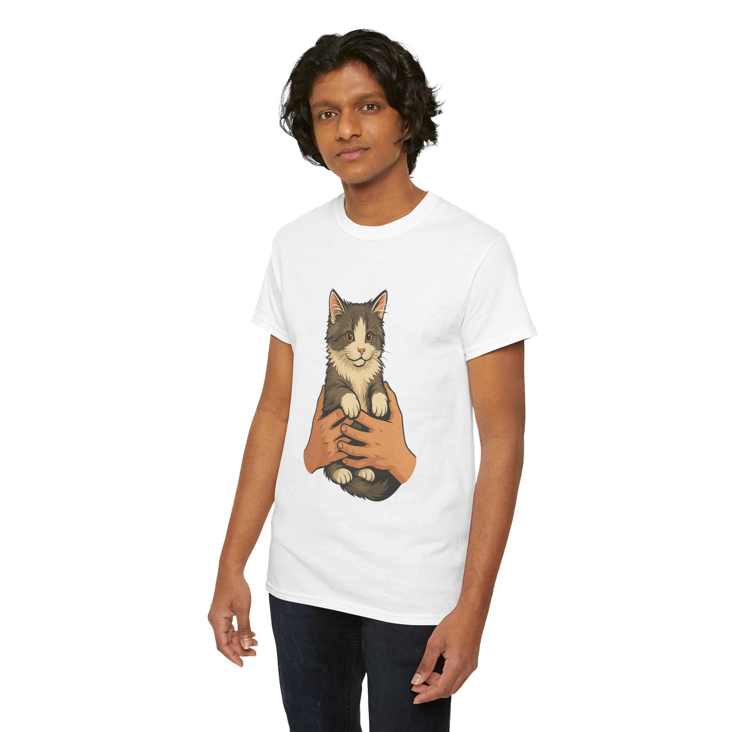 Cat Lover's Unisex Heavy Cotton Tee - Cute Cat Design, Pet Owner Gift, Animal Lover Shirt, Cozy Everyday Wear, Perfect for Birthdays
