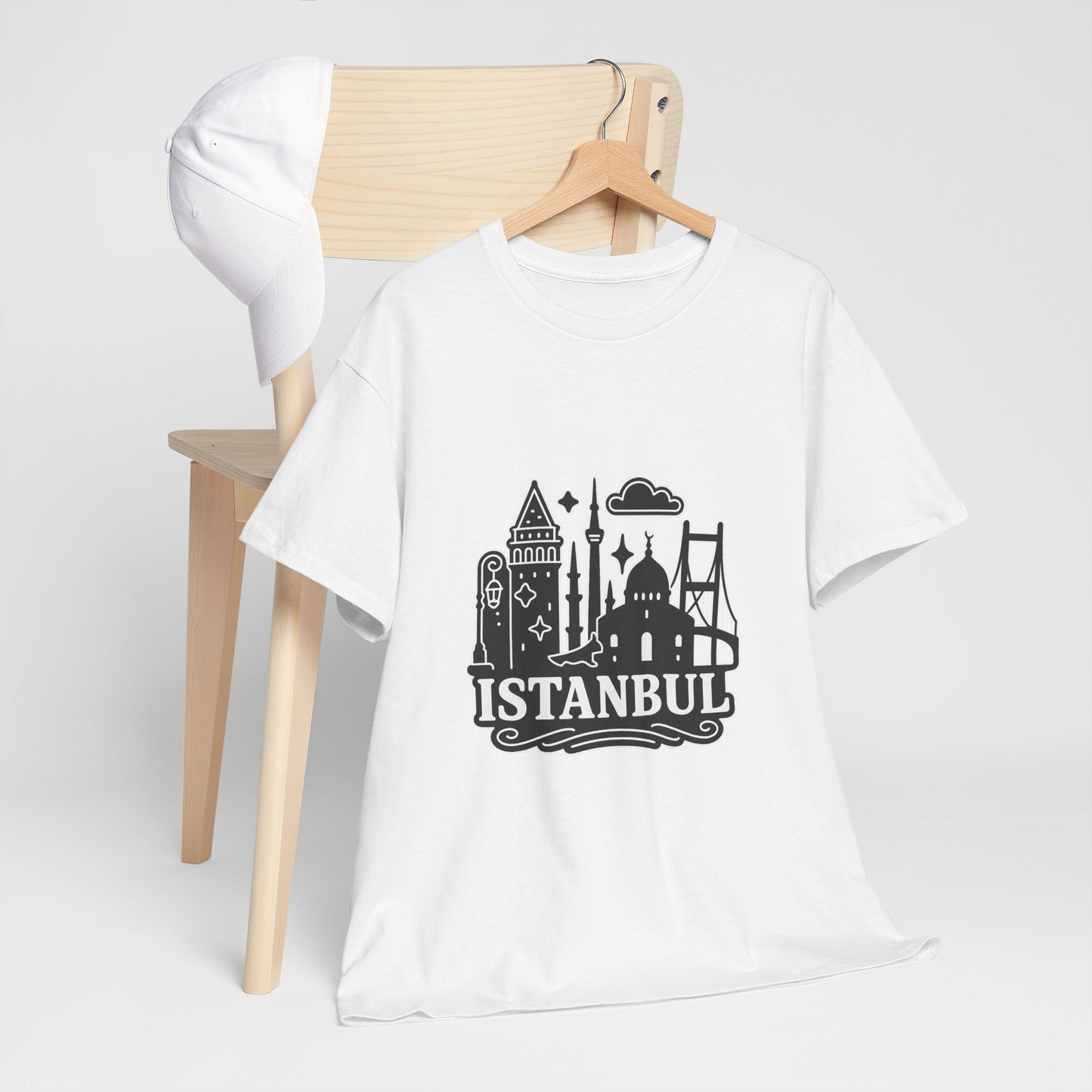 Istanbul Cityscape Unisex Heavy Cotton Tee, Travel Shirt, Gift for Travelers, Casual Style, Urban Outfit, Adventure Apparel