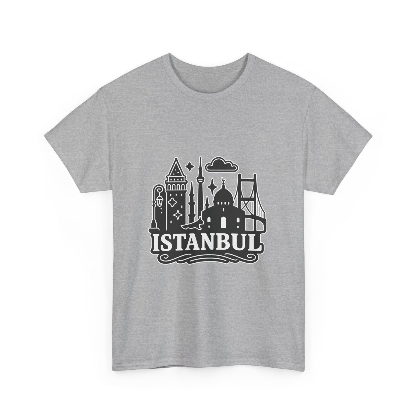 Istanbul Cityscape Unisex Heavy Cotton Tee, Travel Shirt, Gift for Travelers, Casual Style, Urban Outfit, Adventure Apparel