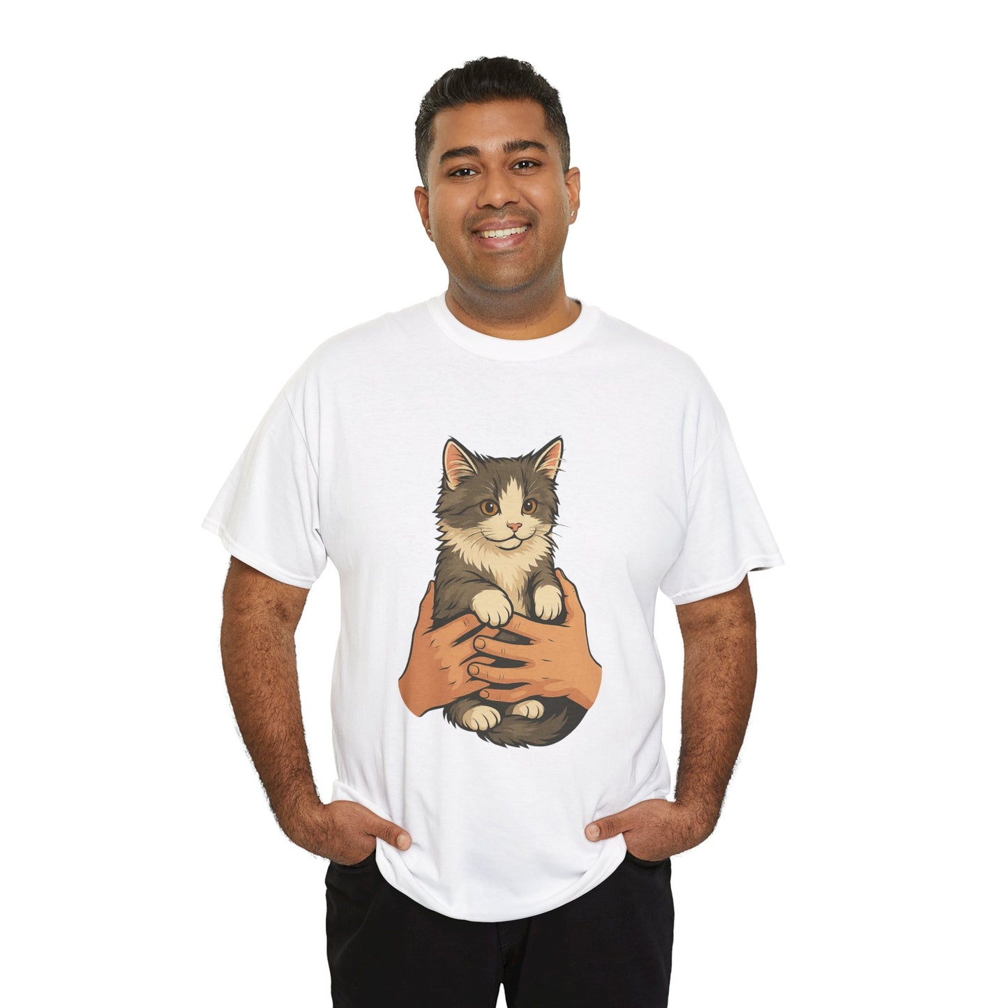 Cat Lover's Unisex Heavy Cotton Tee - Cute Cat Design, Pet Owner Gift, Animal Lover Shirt, Cozy Everyday Wear, Perfect for Birthdays