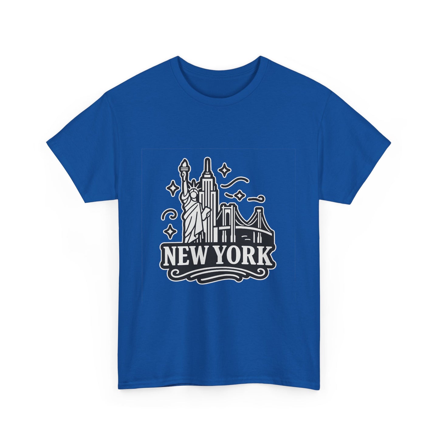 New York Skyline Unisex Heavy Cotton Tee, NYC T-Shirt, Travel Souvenir Shirt, Gift for New Yorkers, Cityscape Apparel