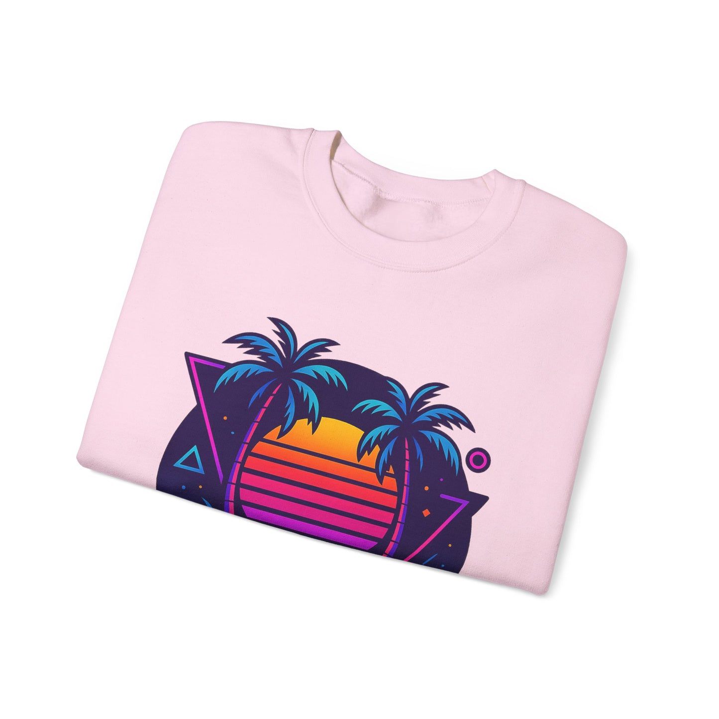 Retro Sunset Palm Trees Crewneck Sweatshirt | Cozy Unisex Fashion | Perfect for Summer Nights, Beach Days, Gifts, Casual Wear