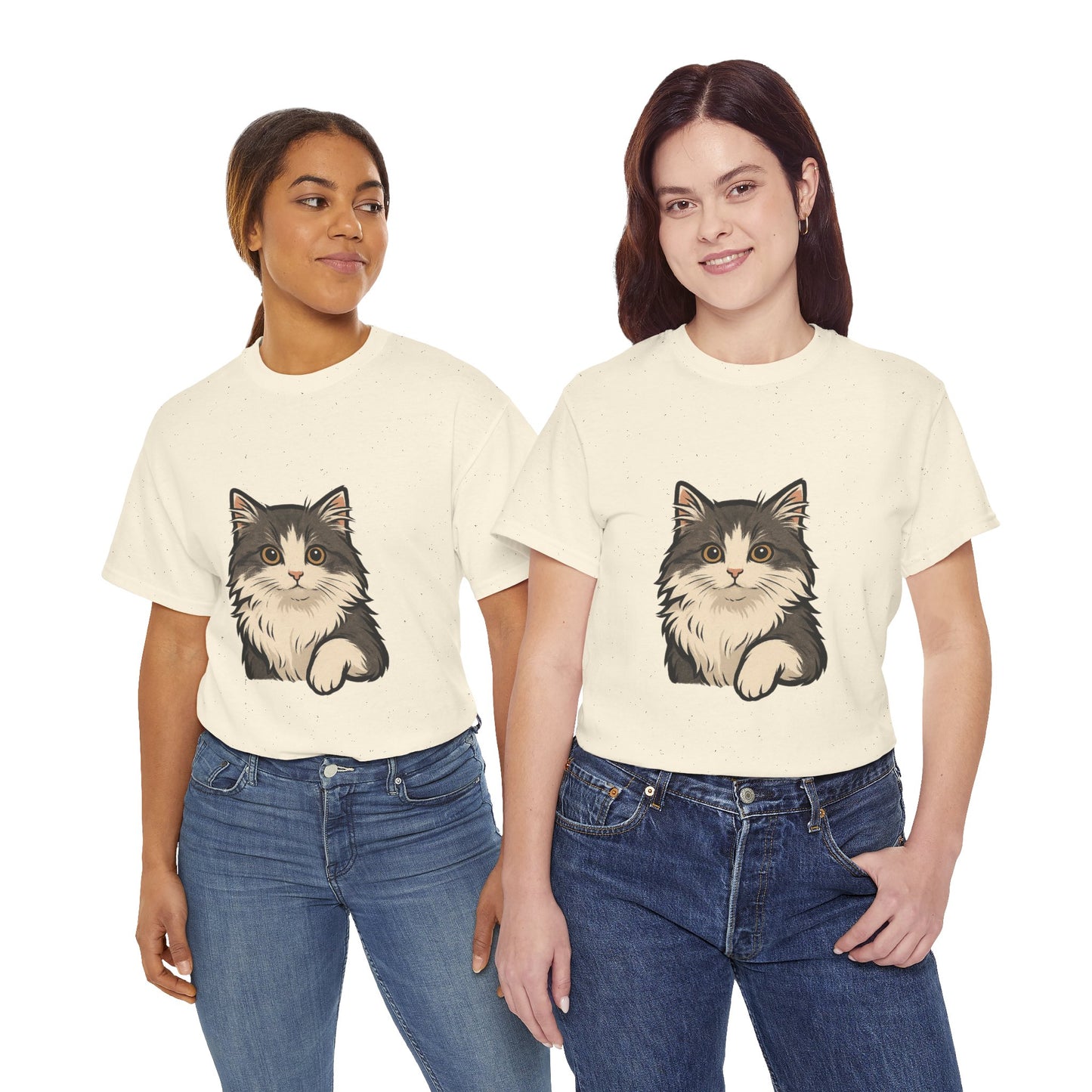 Cute Cat Unisex Heavy Cotton Tee, Animal Lover Gift, Pet Owner Shirt, Cat Lover Apparel, Animal Themed Tee, Casual Everyday Wear