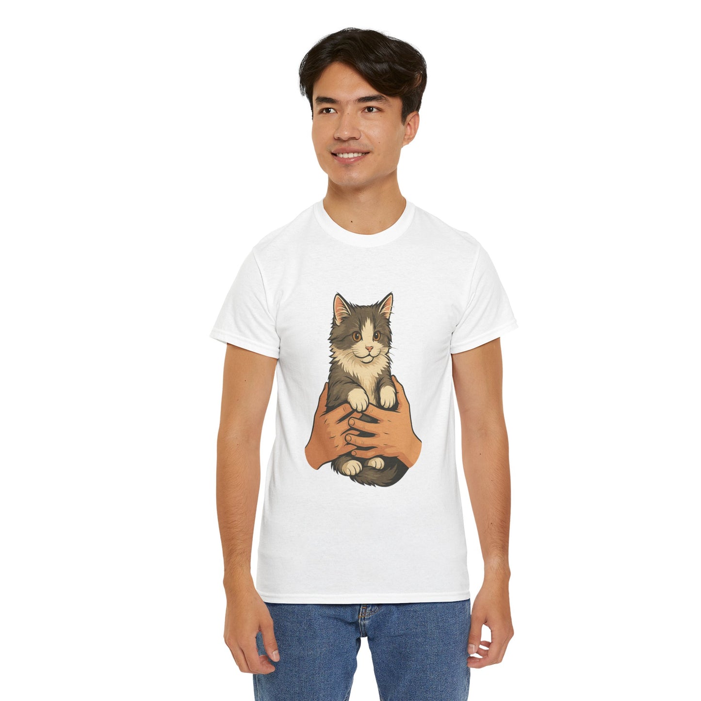 Cat Lover's Unisex Heavy Cotton Tee - Cute Cat Design, Pet Owner Gift, Animal Lover Shirt, Cozy Everyday Wear, Perfect for Birthdays