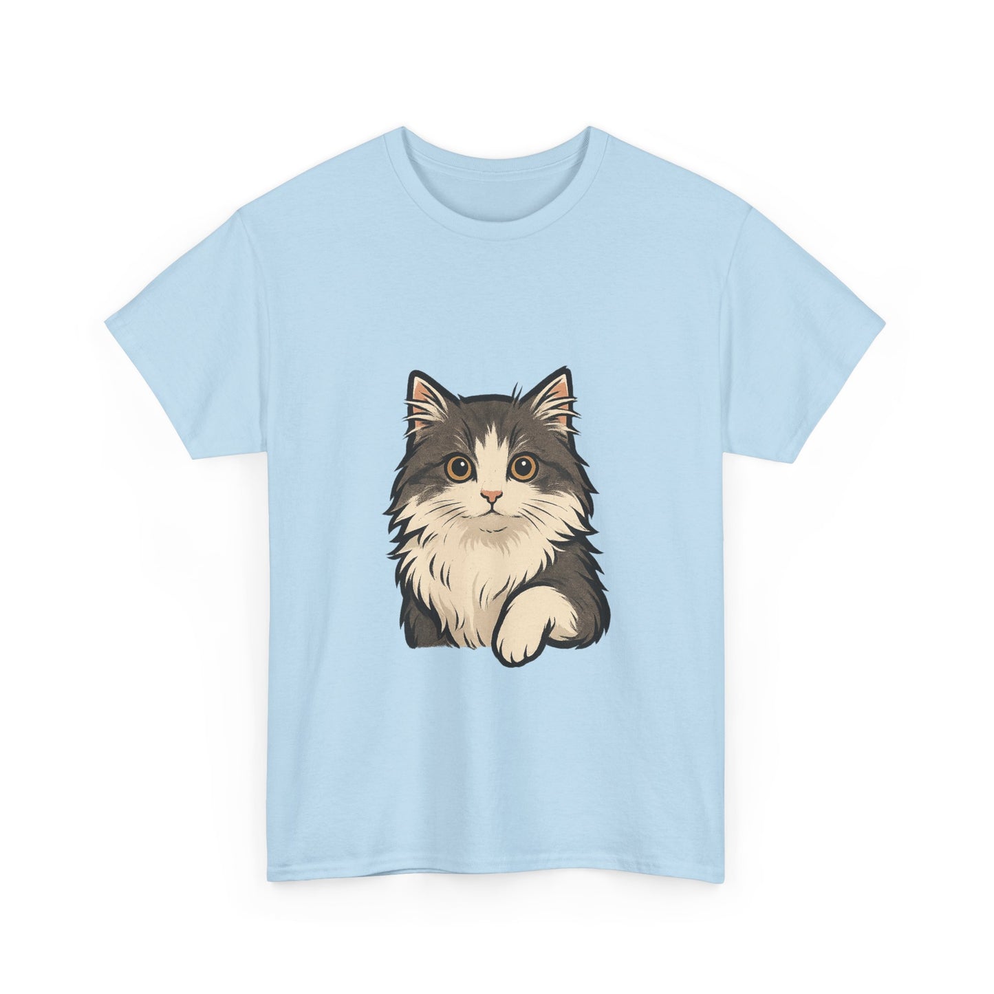 Cute Cat Unisex Heavy Cotton Tee, Animal Lover Gift, Pet Owner Shirt, Cat Lover Apparel, Animal Themed Tee, Casual Everyday Wear