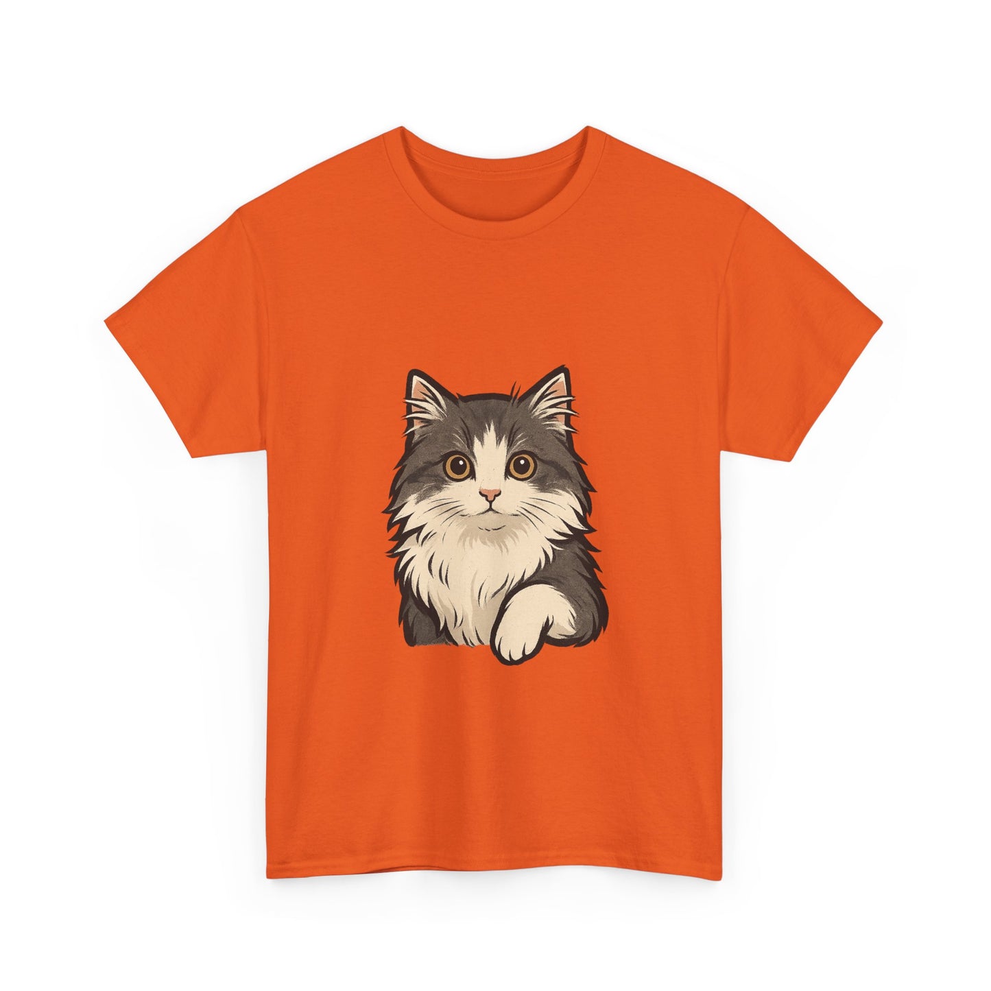 Cute Cat Unisex Heavy Cotton Tee, Animal Lover Gift, Pet Owner Shirt, Cat Lover Apparel, Animal Themed Tee, Casual Everyday Wear