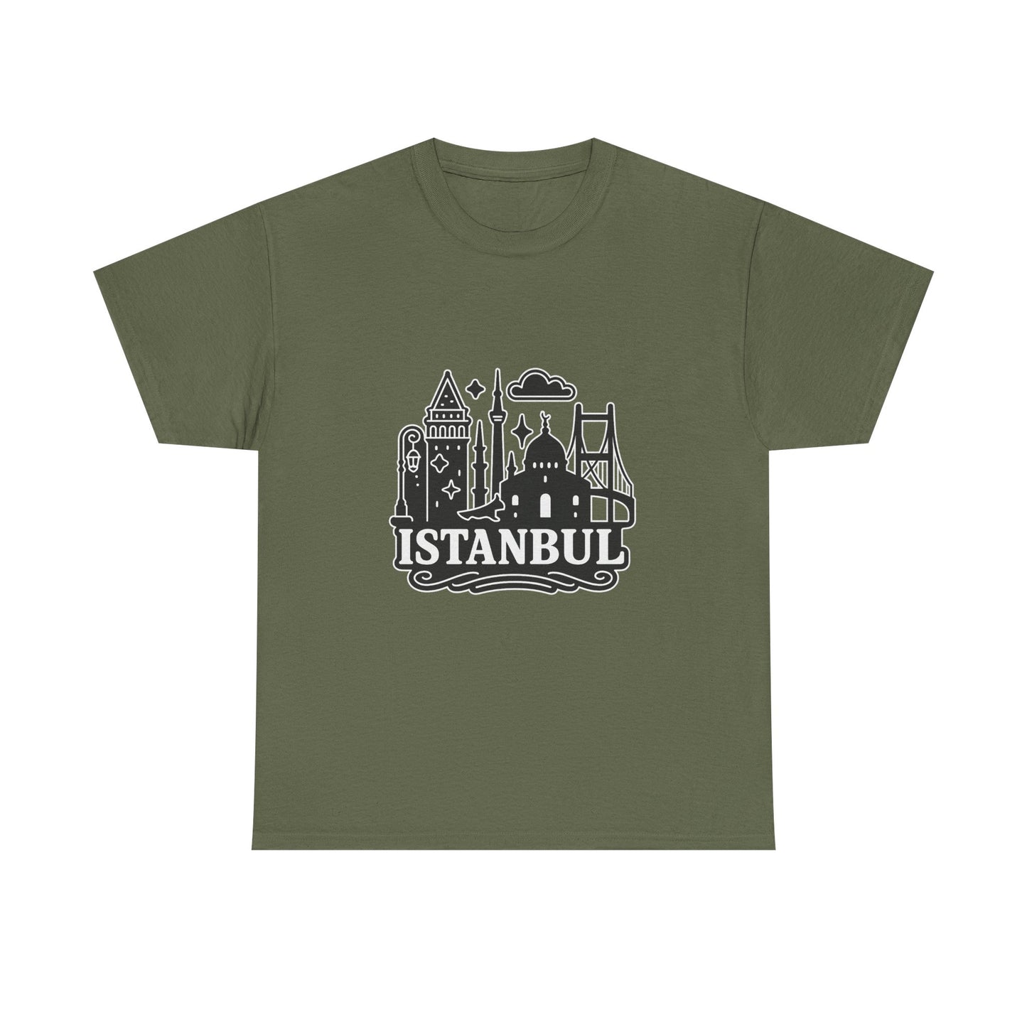 Istanbul Cityscape Unisex Heavy Cotton Tee, Travel Shirt, Gift for Travelers, Casual Style, Urban Outfit, Adventure Apparel