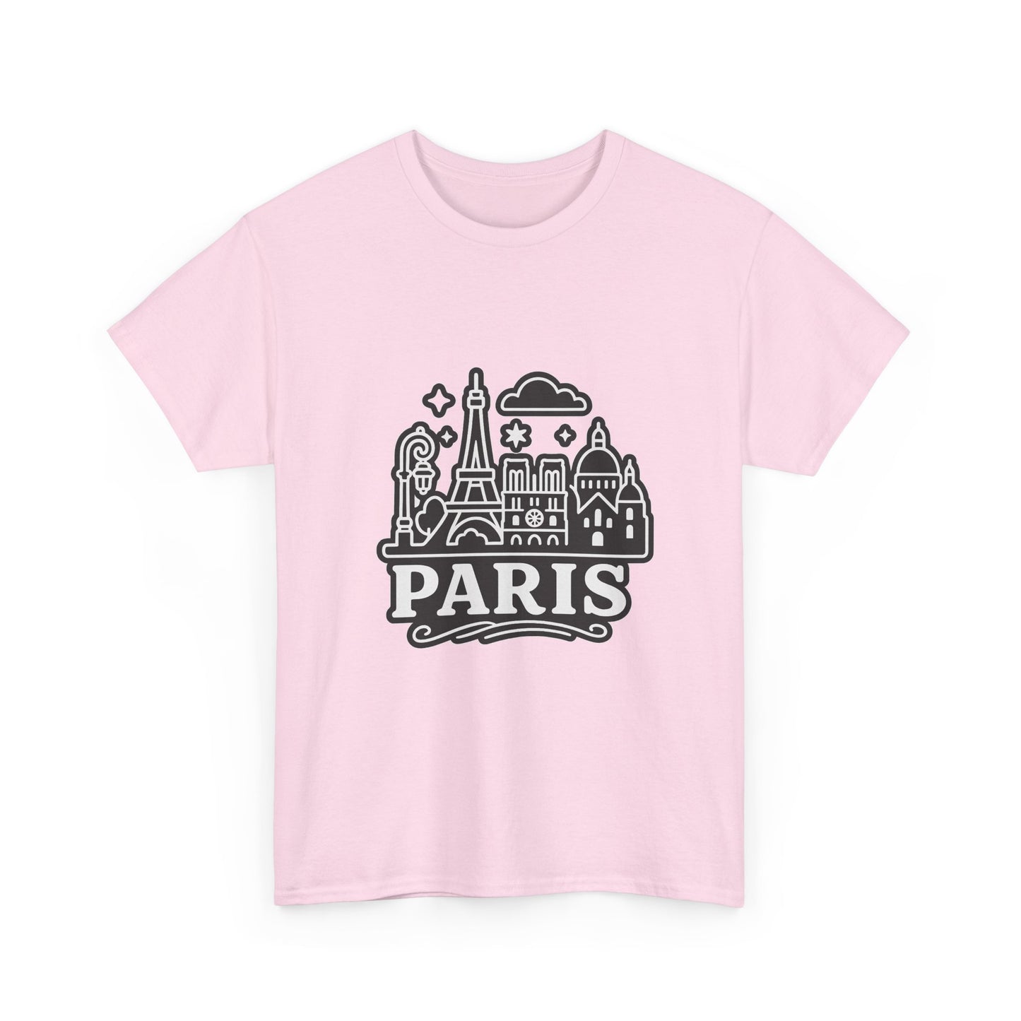 Paris-Themed Unisex Heavy Cotton Tee | Travel Gift, Casual Wear, Souvenir Shirt, Vacation Apparel, Paris Lover's Tee