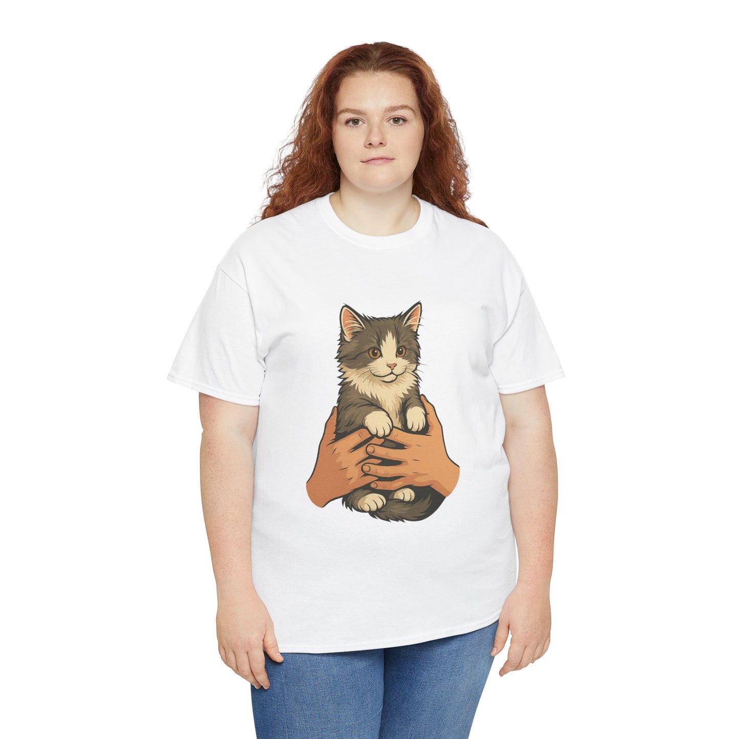 Cat Lover's Unisex Heavy Cotton Tee - Cute Cat Design, Pet Owner Gift, Animal Lover Shirt, Cozy Everyday Wear, Perfect for Birthdays