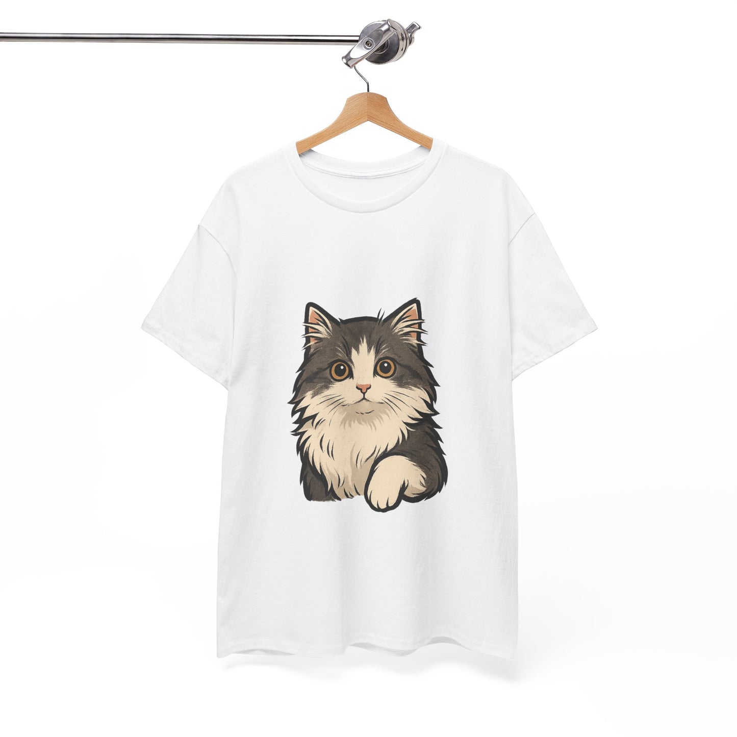 Cute Cat Unisex Heavy Cotton Tee, Animal Lover Gift, Pet Owner Shirt, Cat Lover Apparel, Animal Themed Tee, Casual Everyday Wear
