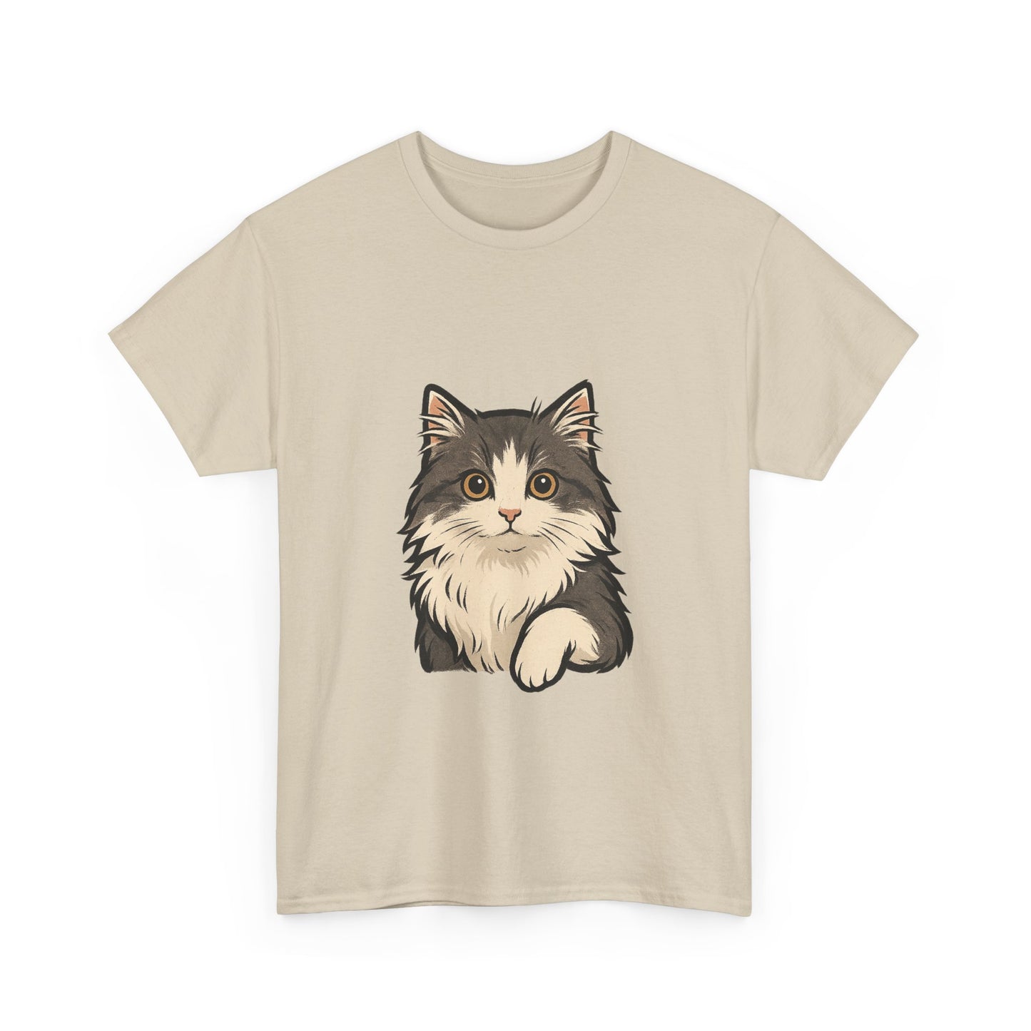 Cute Cat Unisex Heavy Cotton Tee, Animal Lover Gift, Pet Owner Shirt, Cat Lover Apparel, Animal Themed Tee, Casual Everyday Wear