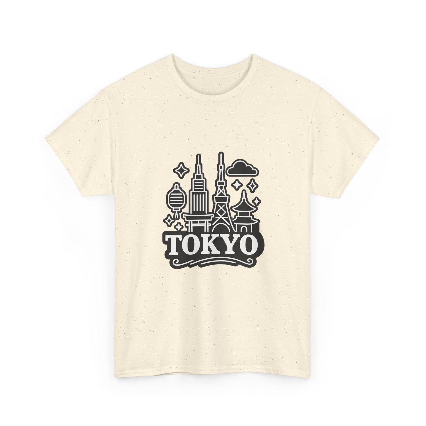 Tokyo Cityscape Unisex Heavy Cotton Tee, Graphic Tee, Travel T-Shirt, Urban Outfit, Gift for Travelers, Tokyo Lover Apparel