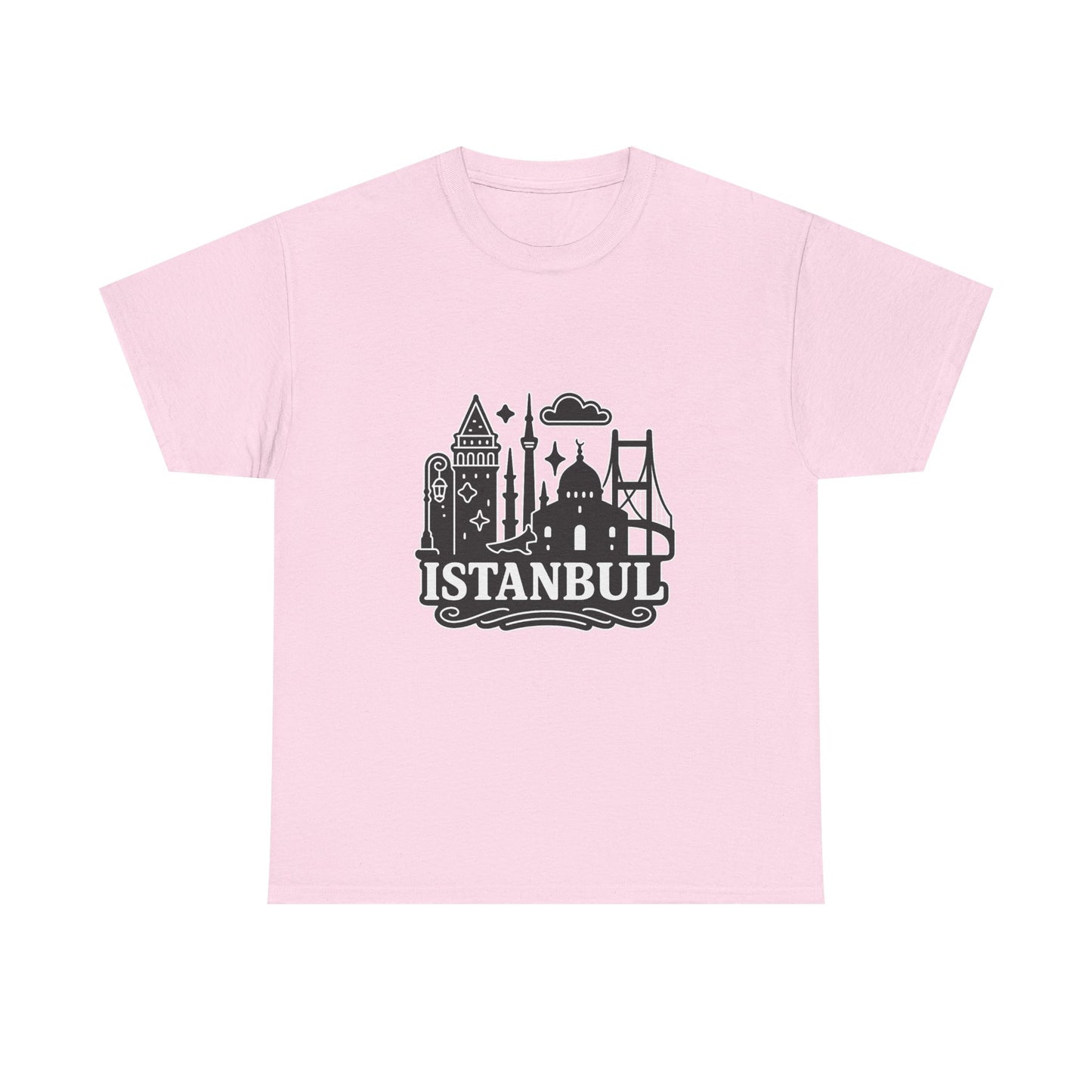 Istanbul Cityscape Unisex Heavy Cotton Tee, Travel Shirt, Gift for Travelers, Casual Style, Urban Outfit, Adventure Apparel
