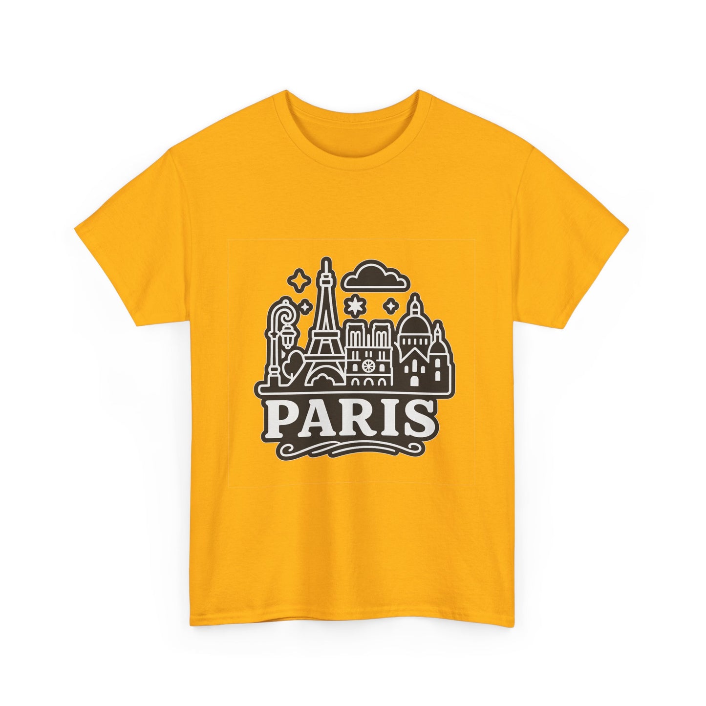 Paris-Themed Unisex Heavy Cotton Tee | Travel Gift, Casual Wear, Souvenir Shirt, Vacation Apparel, Paris Lover's Tee