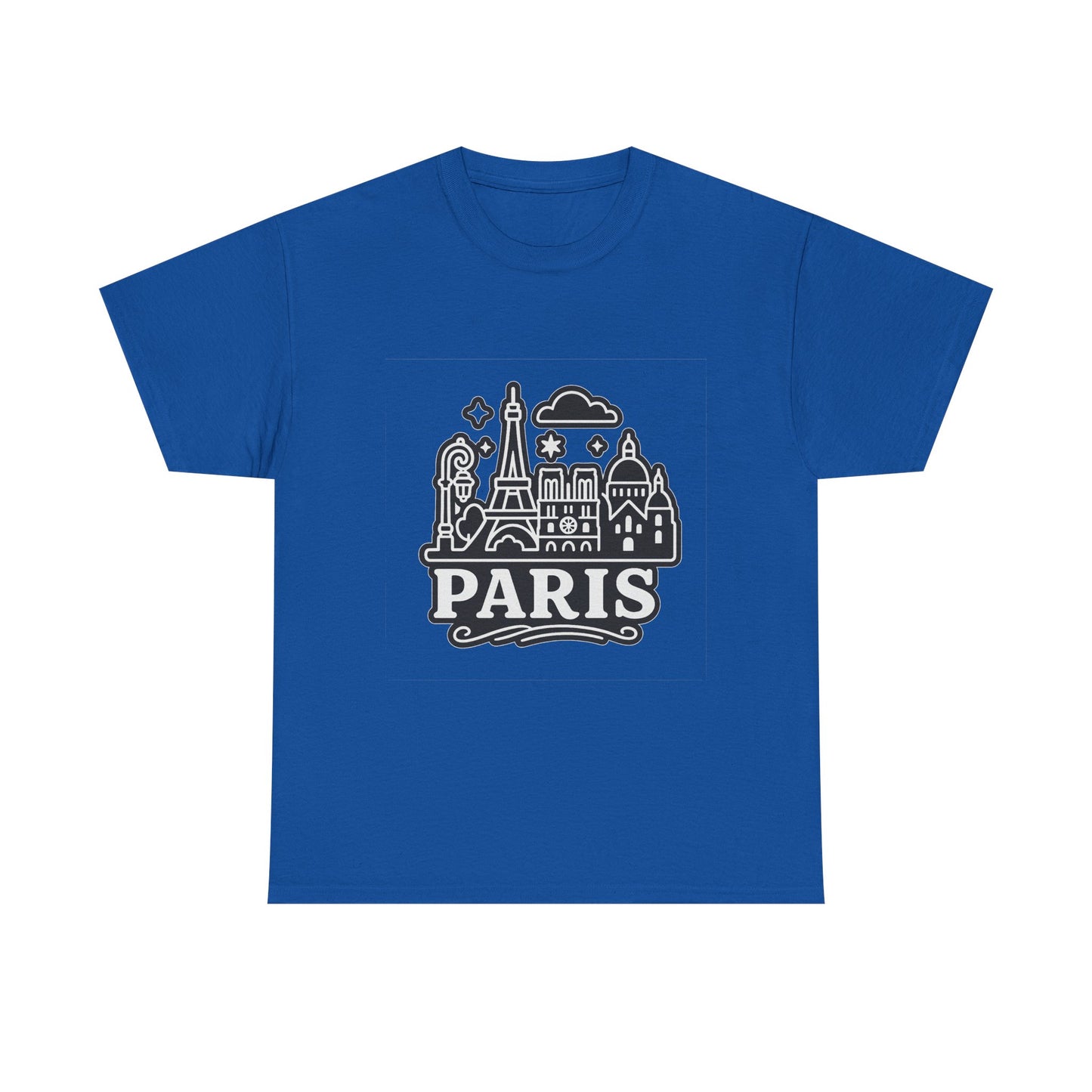 Paris-Themed Unisex Heavy Cotton Tee | Travel Gift, Casual Wear, Souvenir Shirt, Vacation Apparel, Paris Lover's Tee