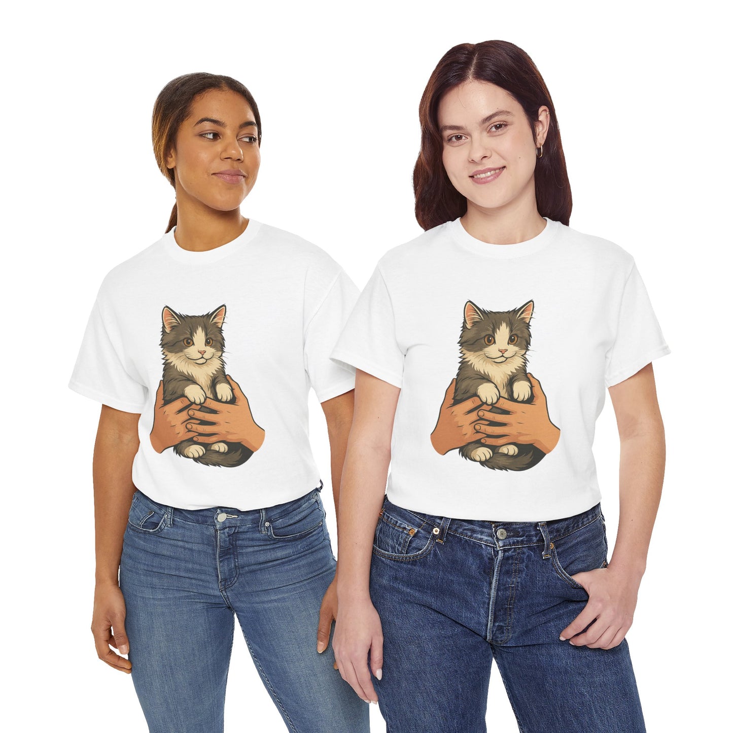 Cat Lover's Unisex Heavy Cotton Tee - Cute Cat Design, Pet Owner Gift, Animal Lover Shirt, Cozy Everyday Wear, Perfect for Birthdays