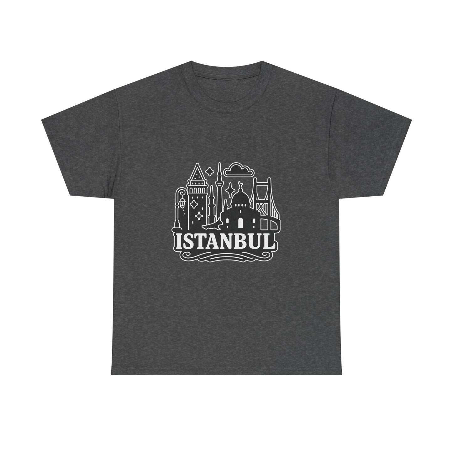 Istanbul Cityscape Unisex Heavy Cotton Tee, Travel Shirt, Gift for Travelers, Casual Style, Urban Outfit, Adventure Apparel