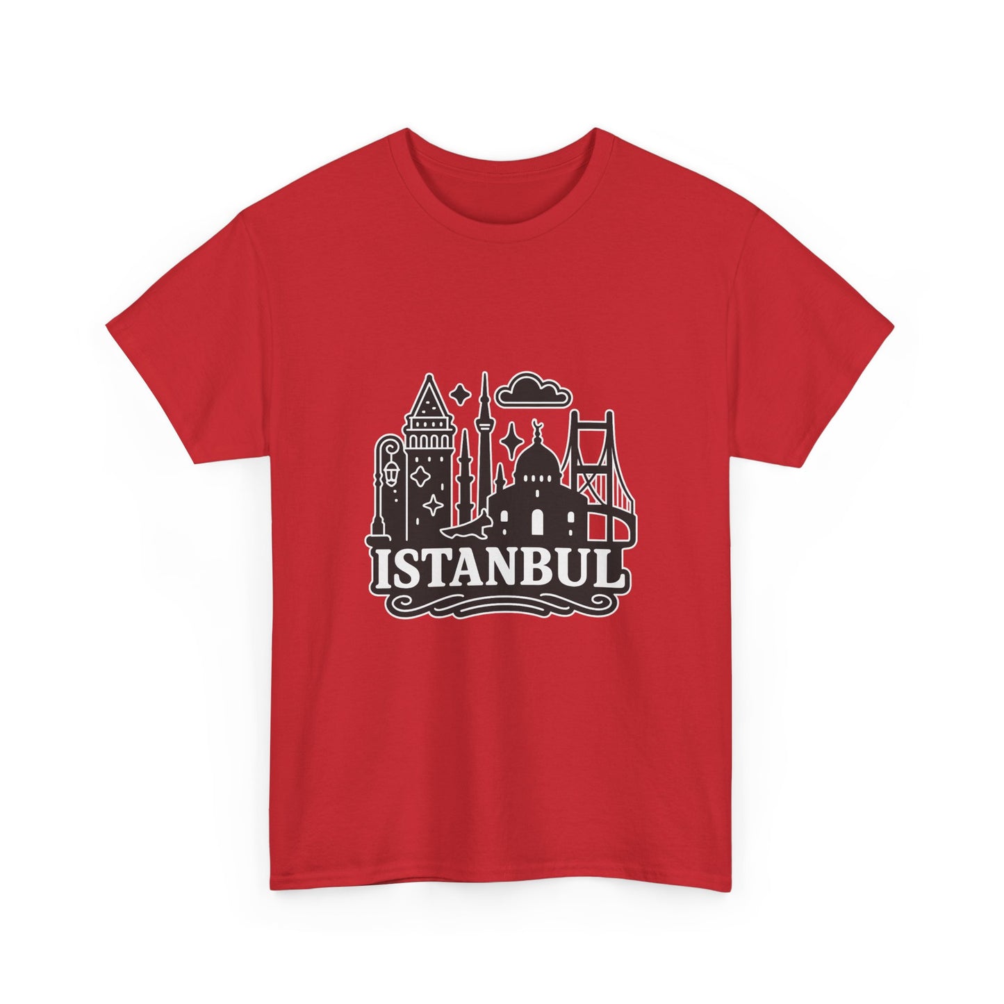 Istanbul Cityscape Unisex Heavy Cotton Tee, Travel Shirt, Gift for Travelers, Casual Style, Urban Outfit, Adventure Apparel