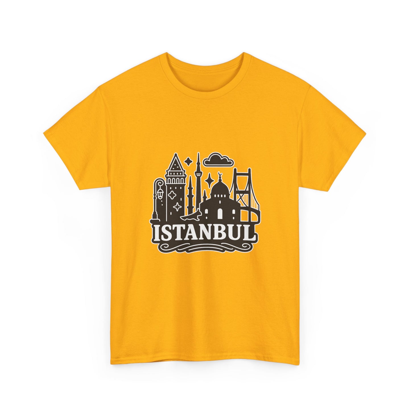 Istanbul Cityscape Unisex Heavy Cotton Tee, Travel Shirt, Gift for Travelers, Casual Style, Urban Outfit, Adventure Apparel