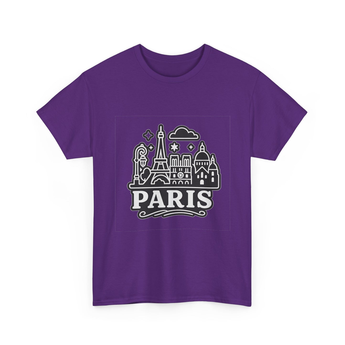 Paris-Themed Unisex Heavy Cotton Tee | Travel Gift, Casual Wear, Souvenir Shirt, Vacation Apparel, Paris Lover's Tee