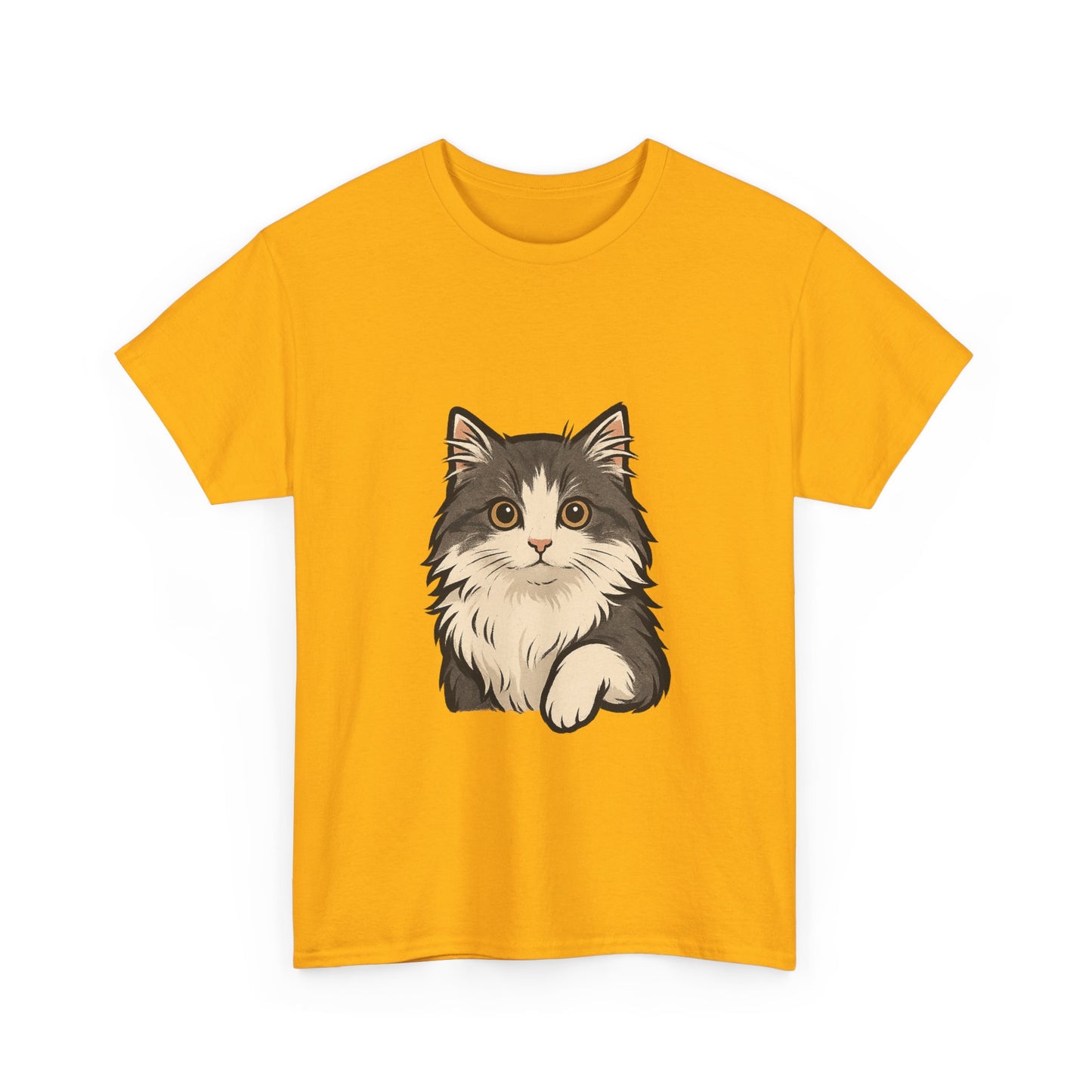 Cute Cat Unisex Heavy Cotton Tee, Animal Lover Gift, Pet Owner Shirt, Cat Lover Apparel, Animal Themed Tee, Casual Everyday Wear