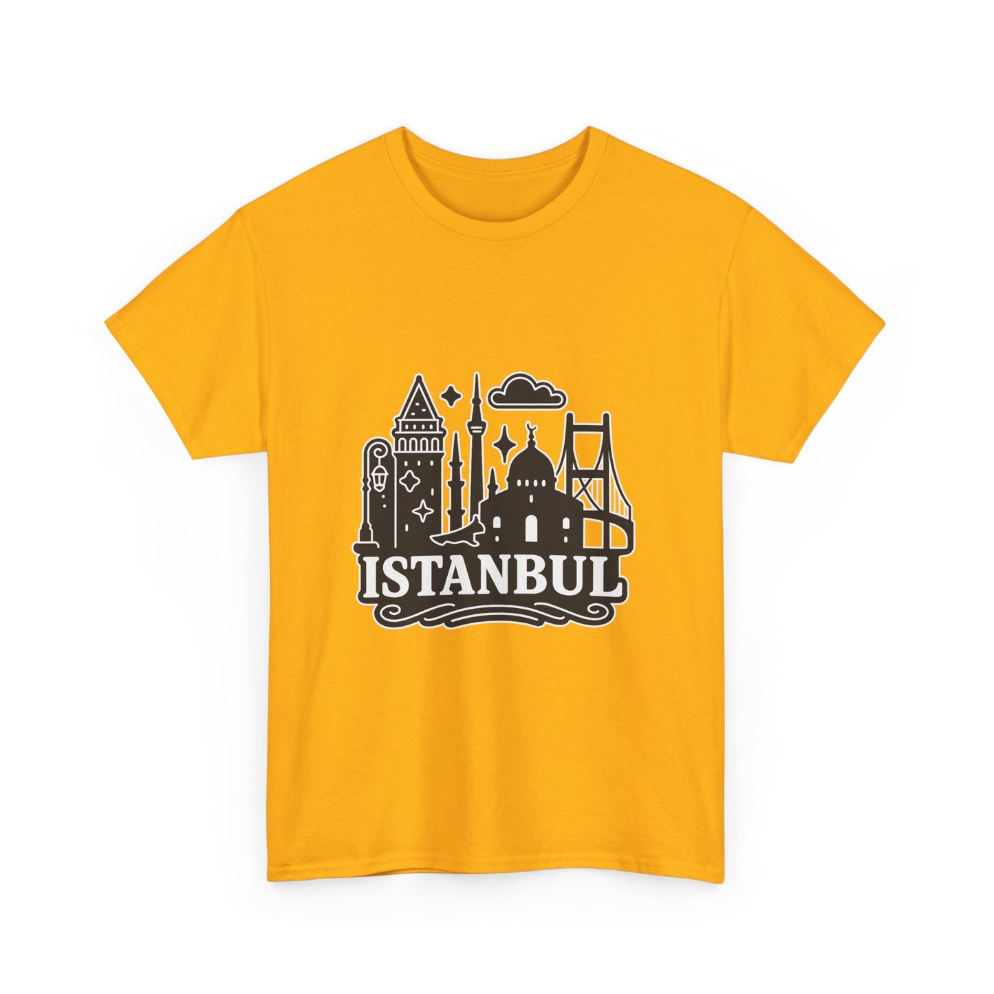 Istanbul Cityscape Unisex Heavy Cotton Tee, Travel Shirt, Gift for Travelers, Casual Style, Urban Outfit, Adventure Apparel