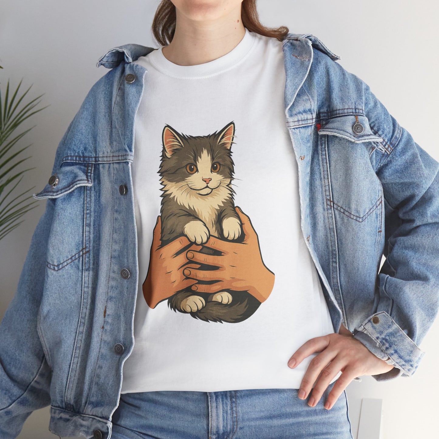 Cat Lover's Unisex Heavy Cotton Tee - Cute Cat Design, Pet Owner Gift, Animal Lover Shirt, Cozy Everyday Wear, Perfect for Birthdays
