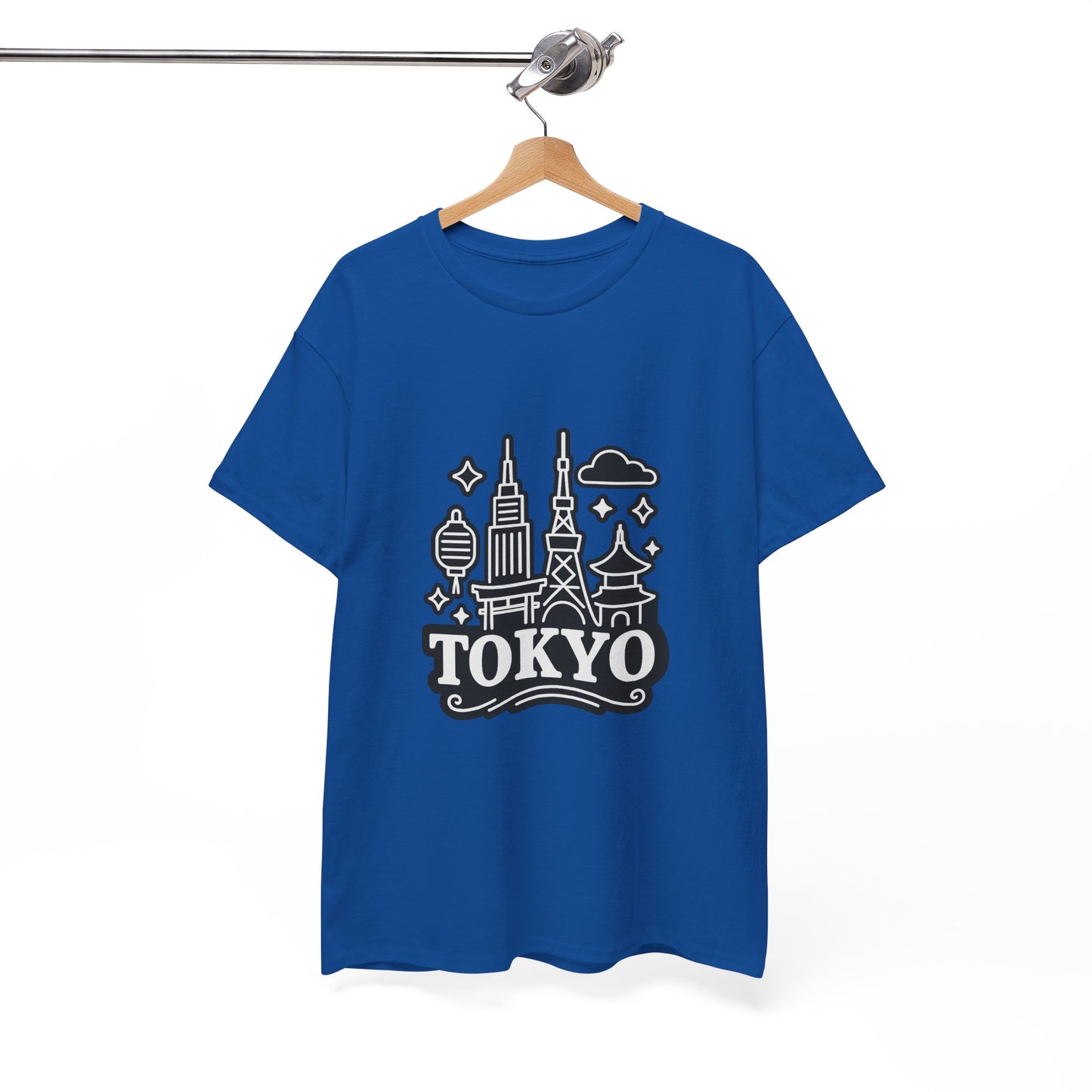 Tokyo Cityscape Unisex Heavy Cotton Tee, Graphic Tee, Travel T-Shirt, Urban Outfit, Gift for Travelers, Tokyo Lover Apparel
