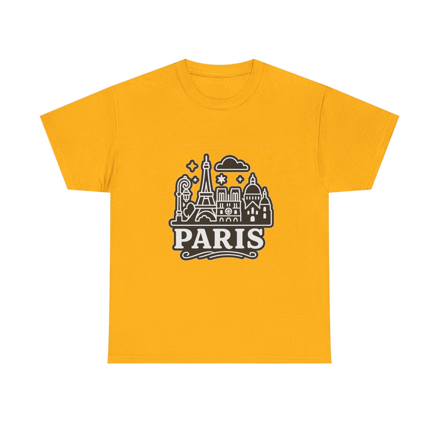 Paris-Themed Unisex Heavy Cotton Tee | Travel Gift, Casual Wear, Souvenir Shirt, Vacation Apparel, Paris Lover's Tee