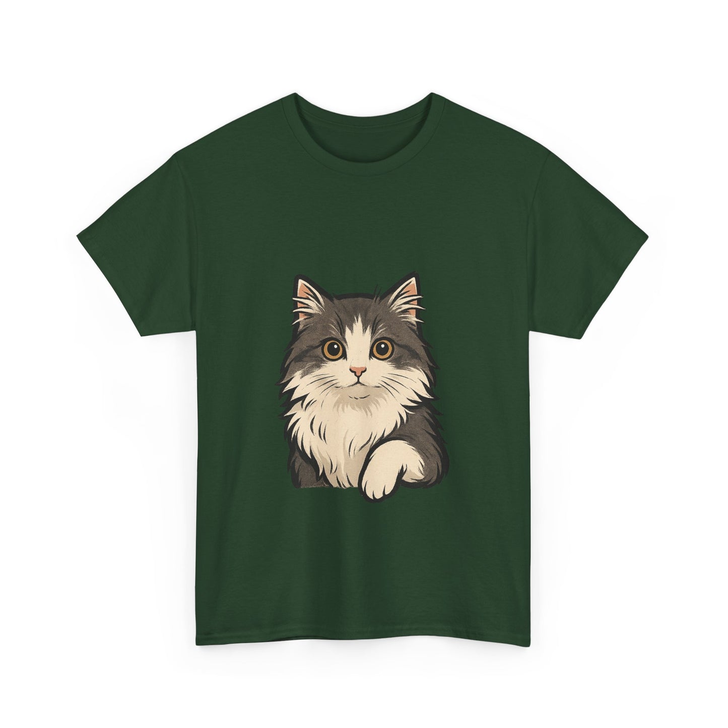 Cute Cat Unisex Heavy Cotton Tee, Animal Lover Gift, Pet Owner Shirt, Cat Lover Apparel, Animal Themed Tee, Casual Everyday Wear