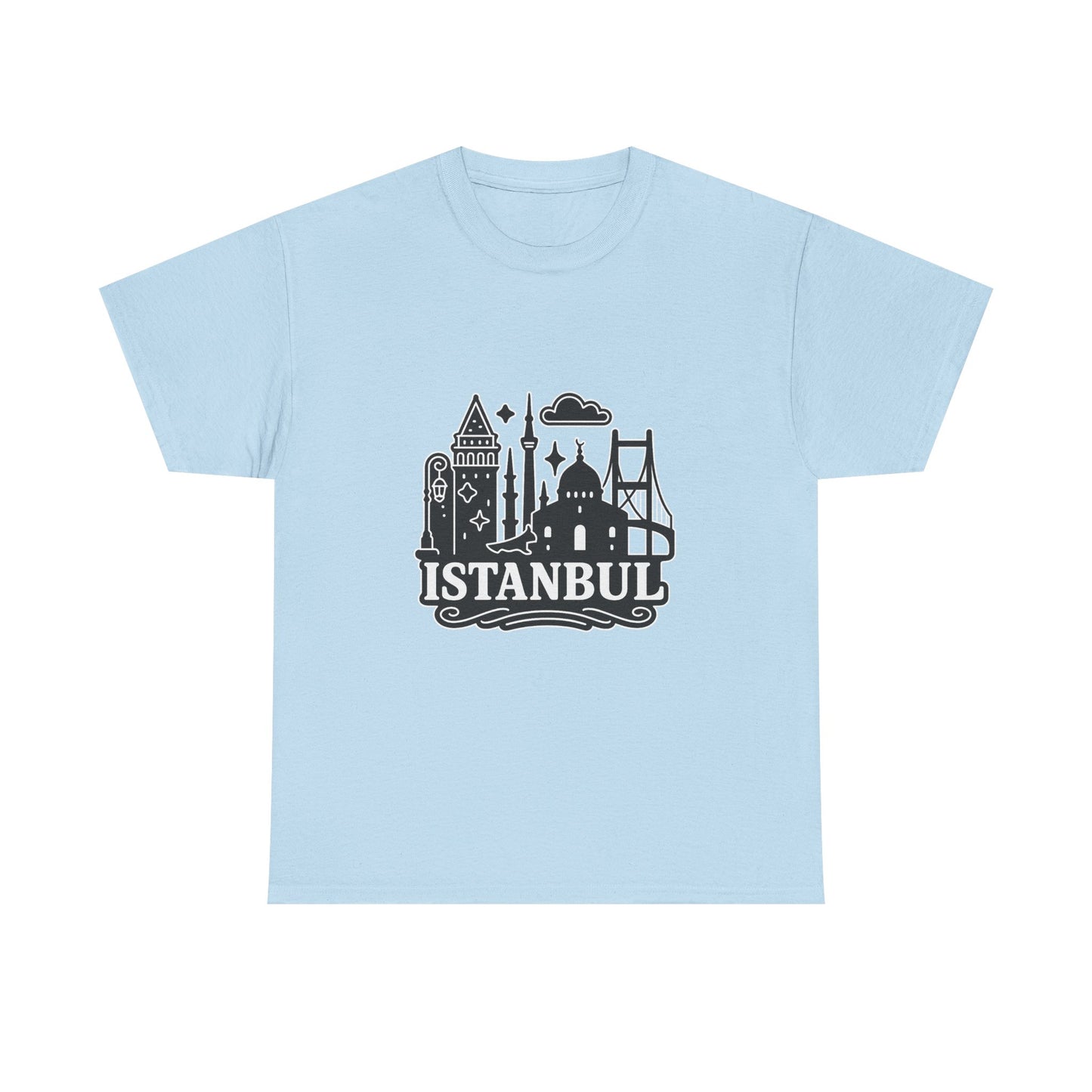 Istanbul Cityscape Unisex Heavy Cotton Tee, Travel Shirt, Gift for Travelers, Casual Style, Urban Outfit, Adventure Apparel