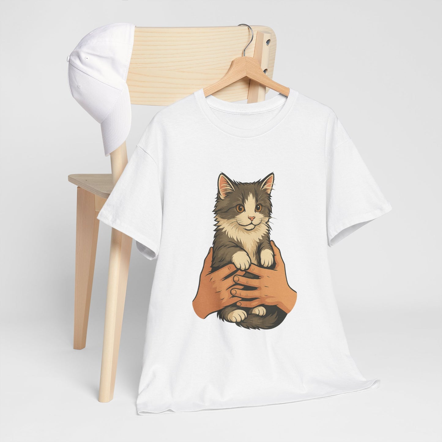 Cat Lover's Unisex Heavy Cotton Tee - Cute Cat Design, Pet Owner Gift, Animal Lover Shirt, Cozy Everyday Wear, Perfect for Birthdays