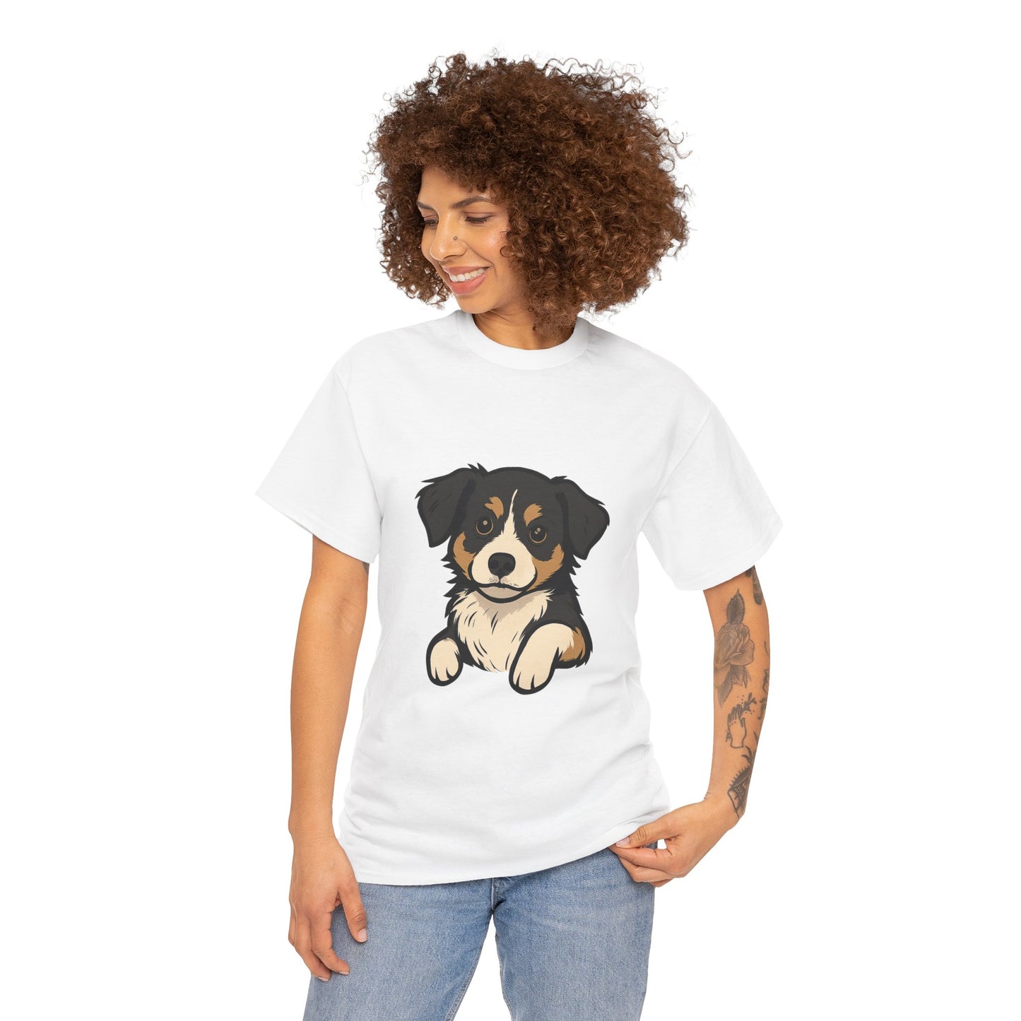 Adorable Dog Graphic Tee, Pet Lover Shirt, Gift for Dog Owners, Casual Everyday Wear, Doggie Vibes T-Shirt