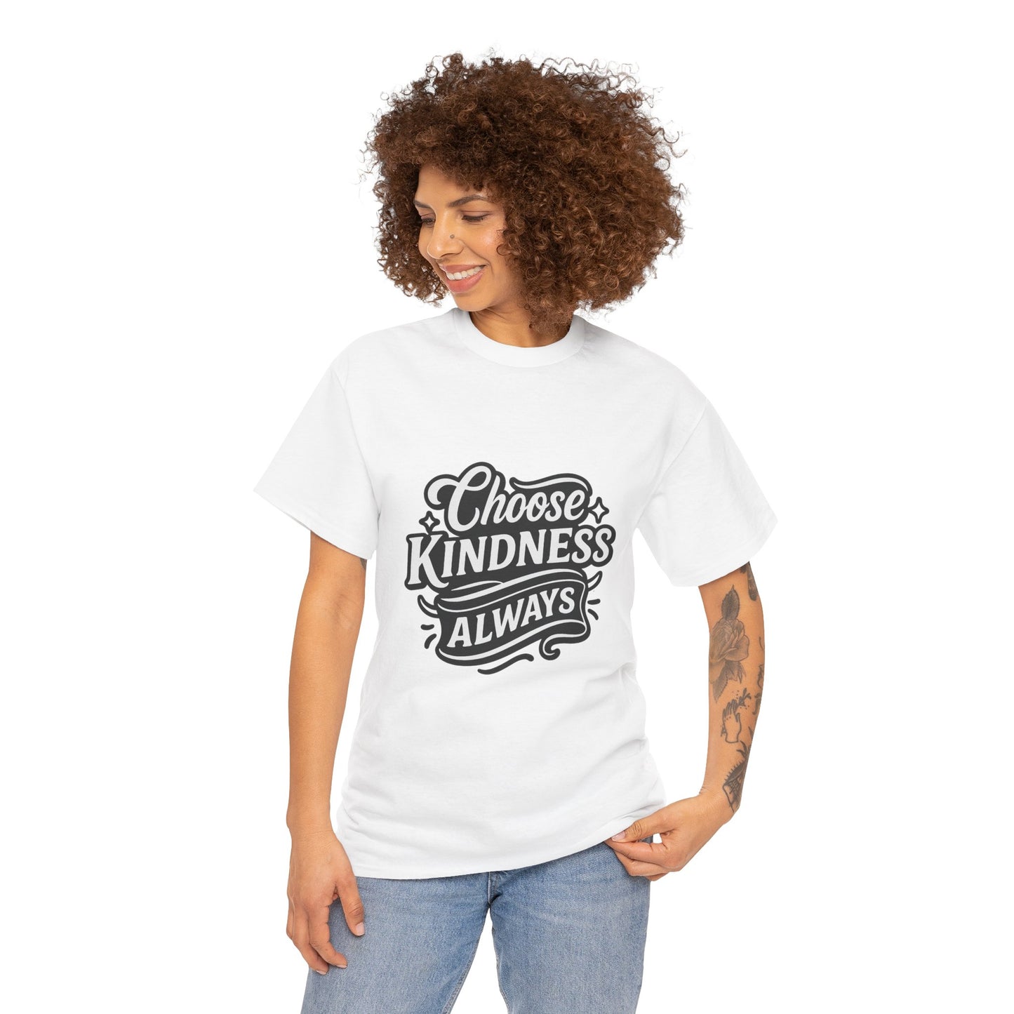 Choose Kindness Unisex Heavy Cotton Tee, Inspirational Shirt, Gift for Friends, Positive Vibes, Uplifting Apparel, Everyday Wear