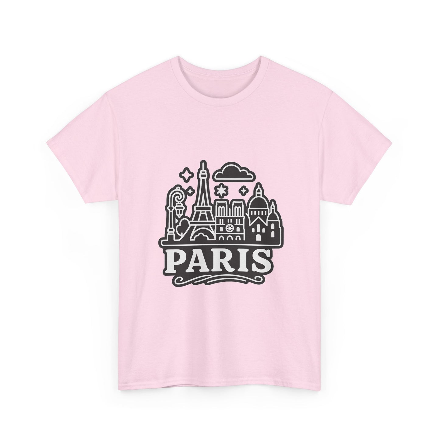 Paris-Themed Unisex Heavy Cotton Tee | Travel Gift, Casual Wear, Souvenir Shirt, Vacation Apparel, Paris Lover's Tee