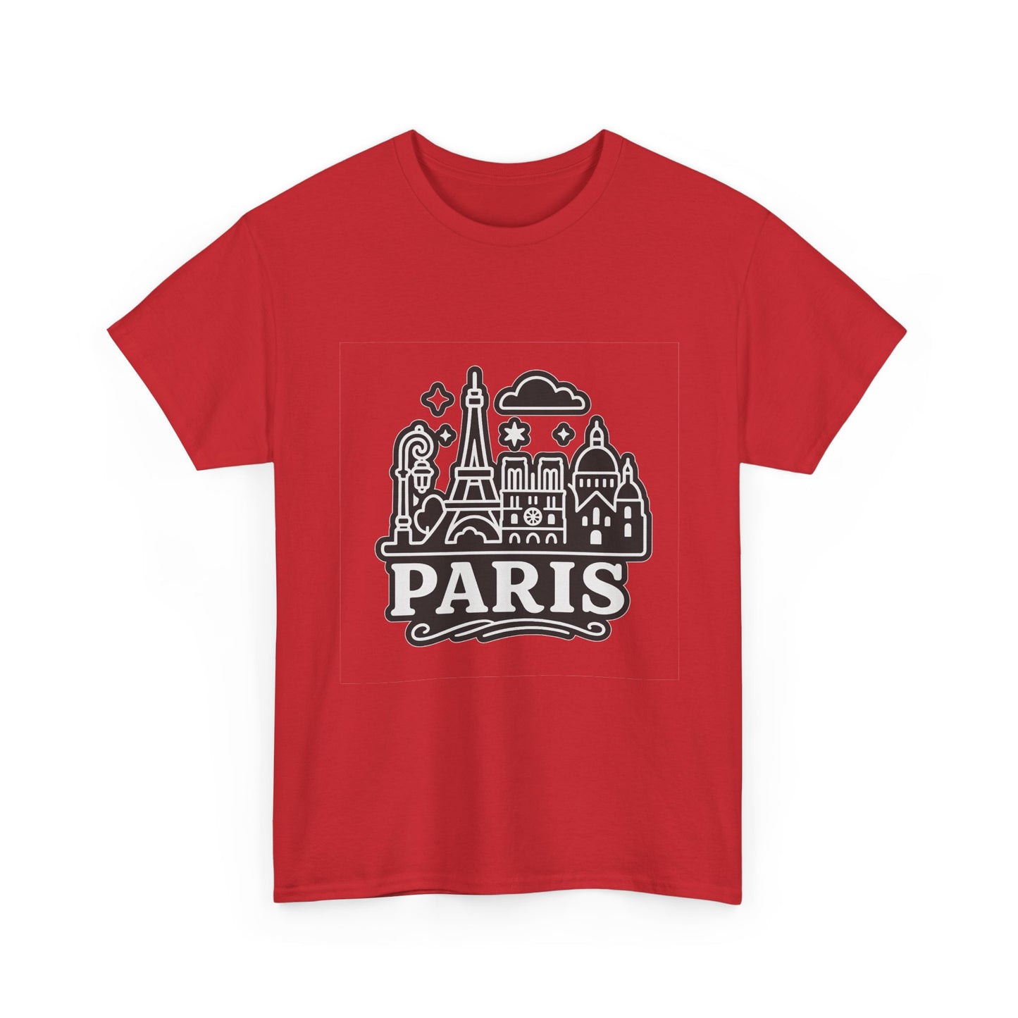 Paris-Themed Unisex Heavy Cotton Tee | Travel Gift, Casual Wear, Souvenir Shirt, Vacation Apparel, Paris Lover's Tee