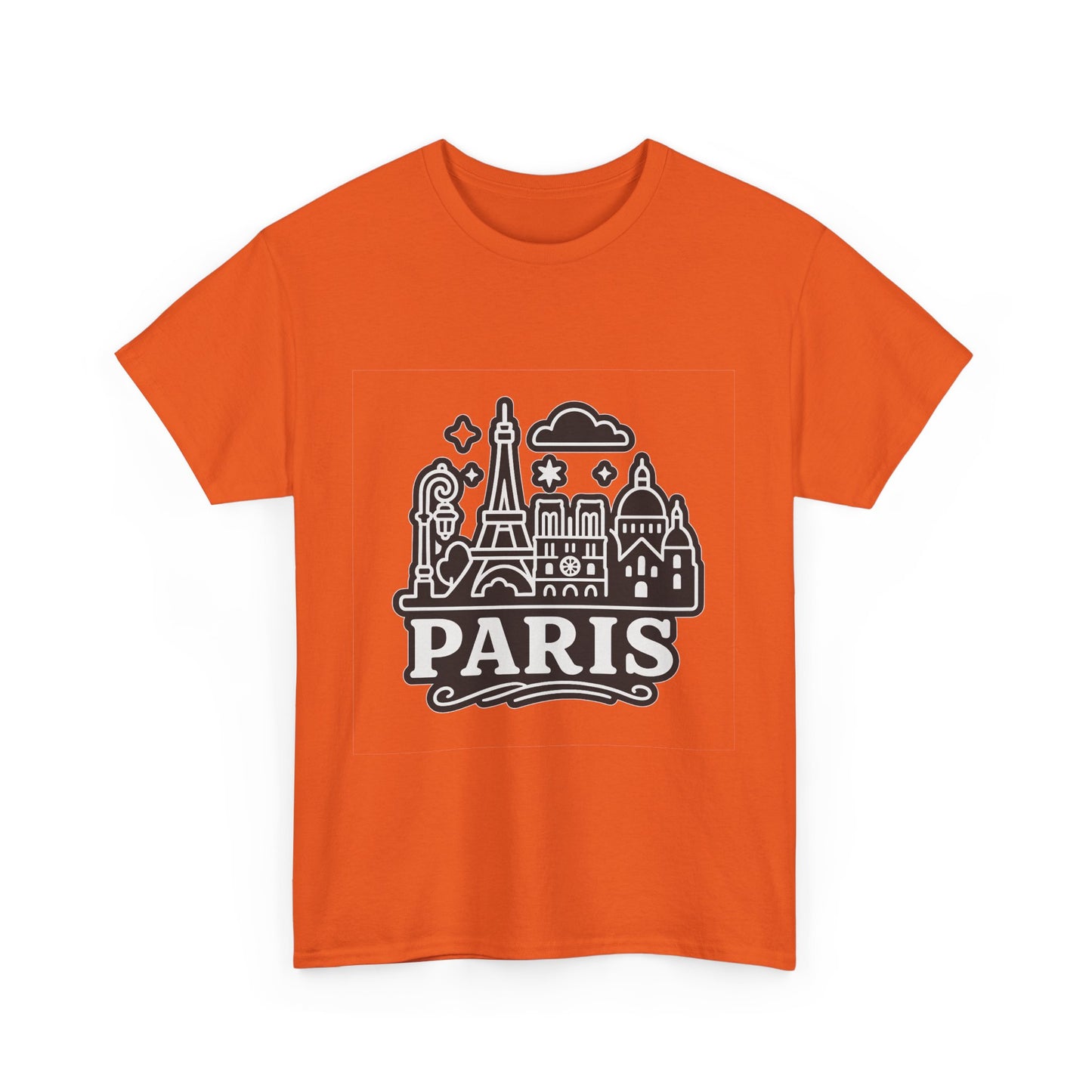 Paris-Themed Unisex Heavy Cotton Tee | Travel Gift, Casual Wear, Souvenir Shirt, Vacation Apparel, Paris Lover's Tee