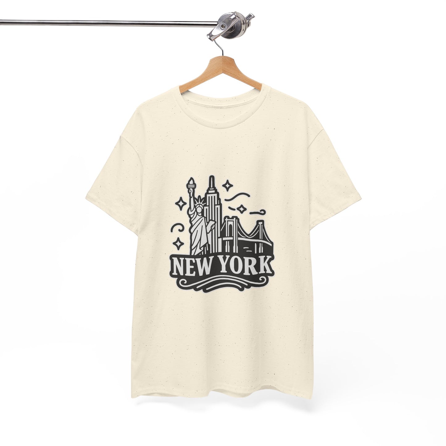 New York Skyline Unisex Heavy Cotton Tee, NYC T-Shirt, Travel Souvenir Shirt, Gift for New Yorkers, Cityscape Apparel