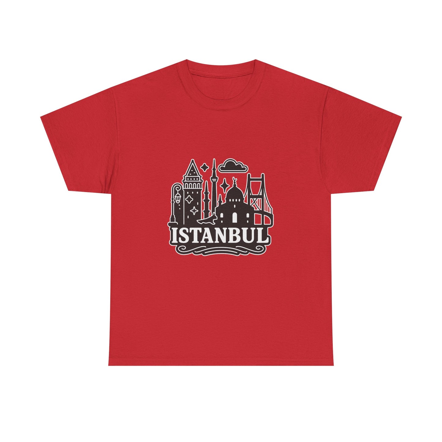 Istanbul Cityscape Unisex Heavy Cotton Tee, Travel Shirt, Gift for Travelers, Casual Style, Urban Outfit, Adventure Apparel