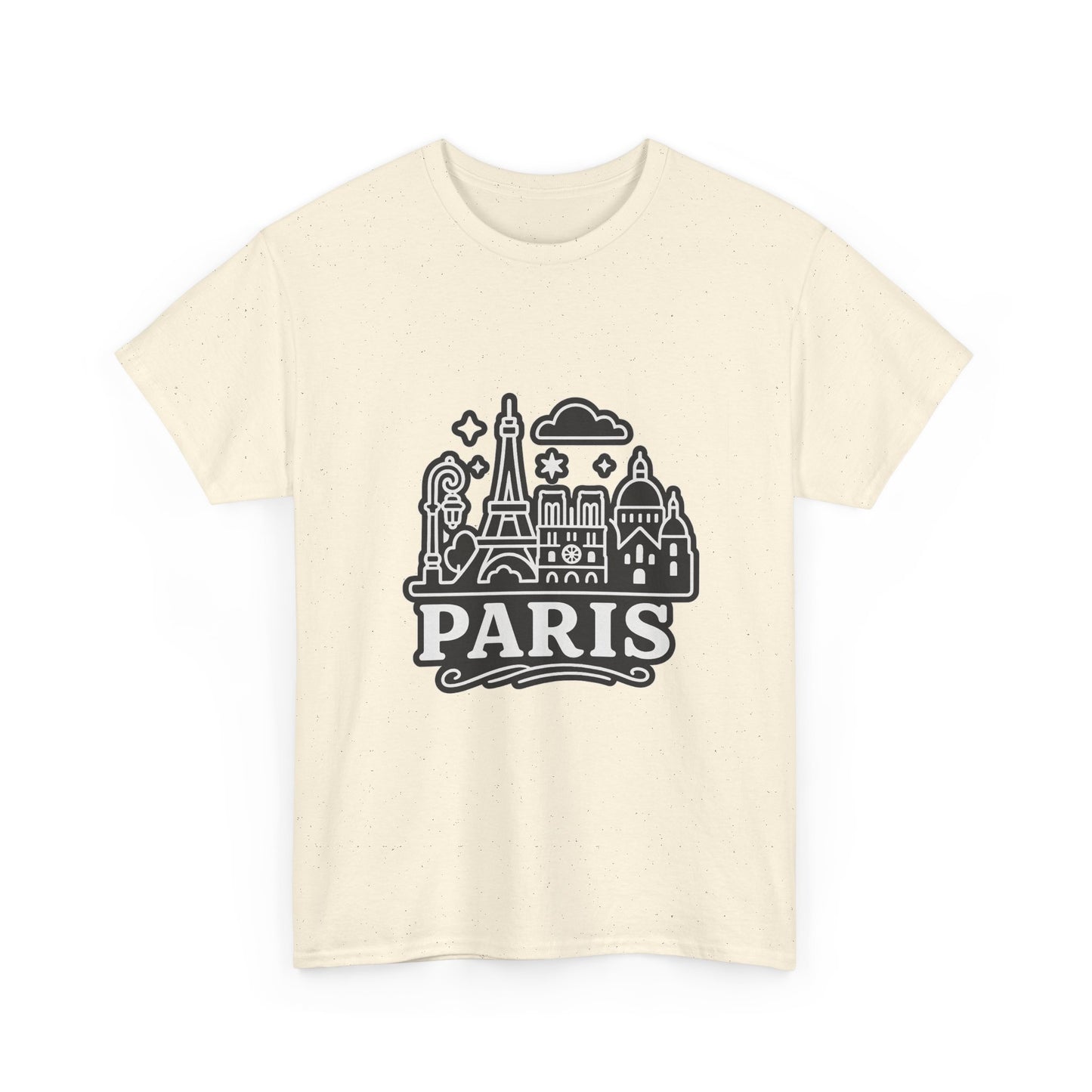 Paris-Themed Unisex Heavy Cotton Tee | Travel Gift, Casual Wear, Souvenir Shirt, Vacation Apparel, Paris Lover's Tee