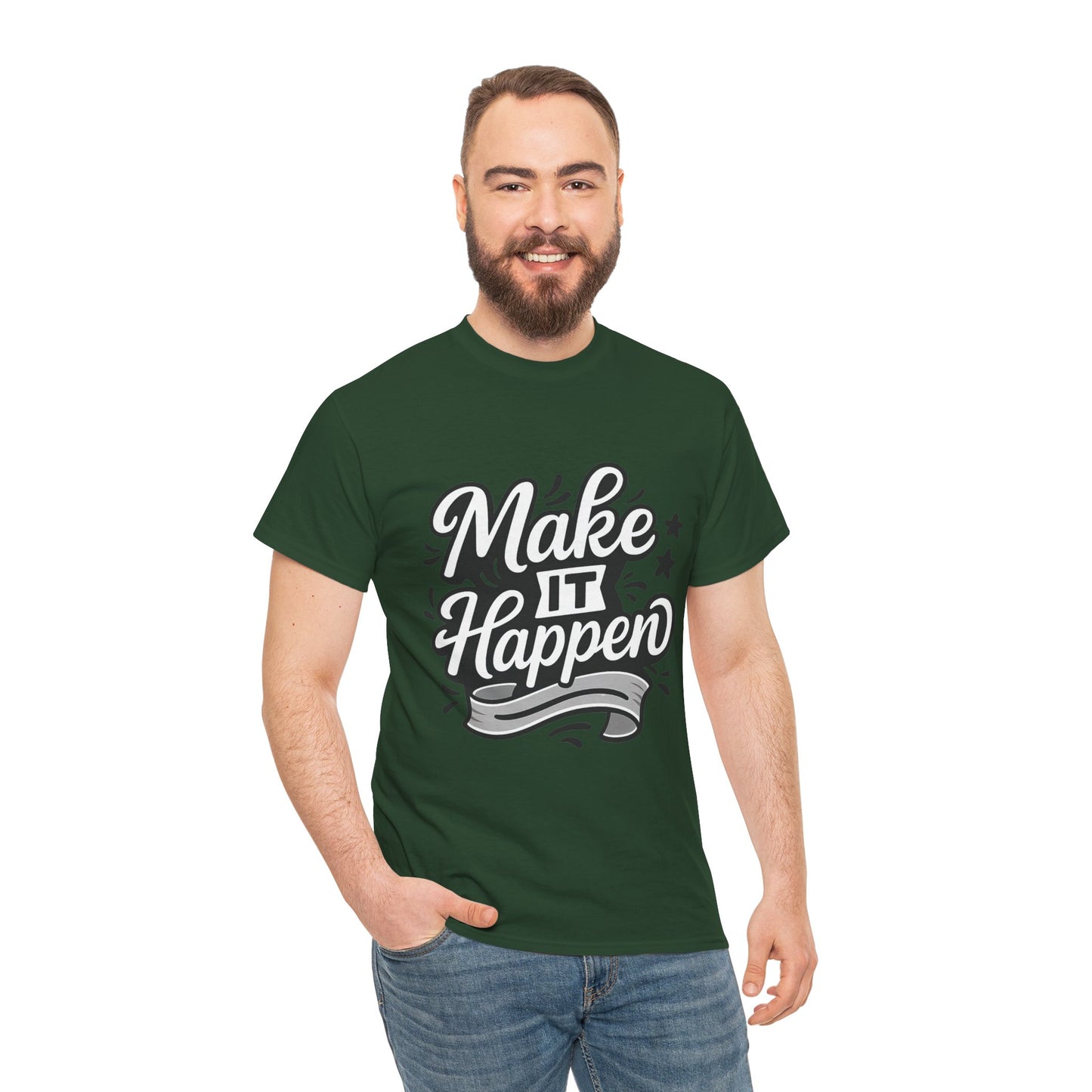 Motivational Unisex Tee - Make It Happen, Inspiring T-Shirt, Everyday Wear, Gift for Her, Gift for Him, Casual Statement Top