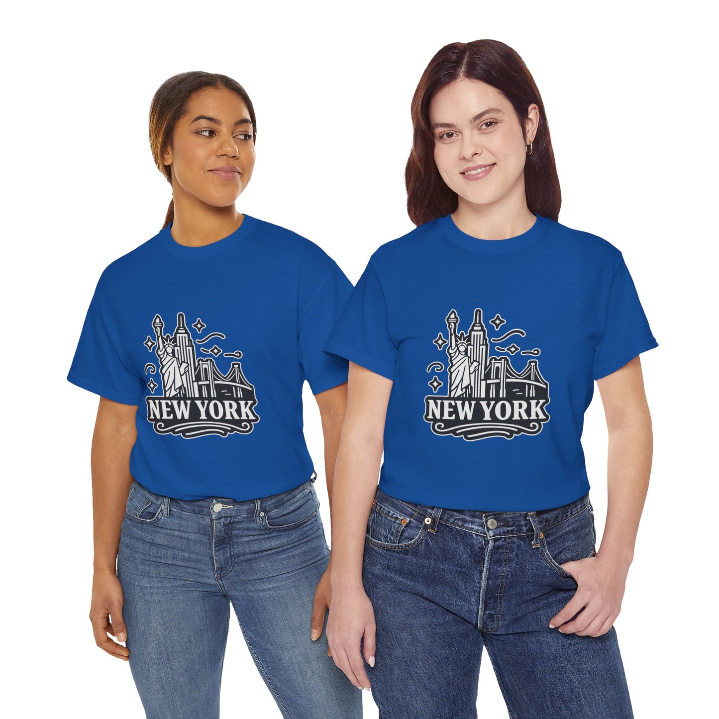 New York Skyline Unisex Heavy Cotton Tee, NYC T-Shirt, Travel Souvenir Shirt, Gift for New Yorkers, Cityscape Apparel