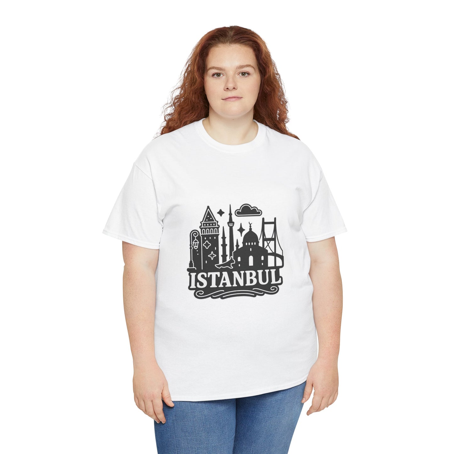 Istanbul Cityscape Unisex Heavy Cotton Tee, Travel Shirt, Gift for Travelers, Casual Style, Urban Outfit, Adventure Apparel