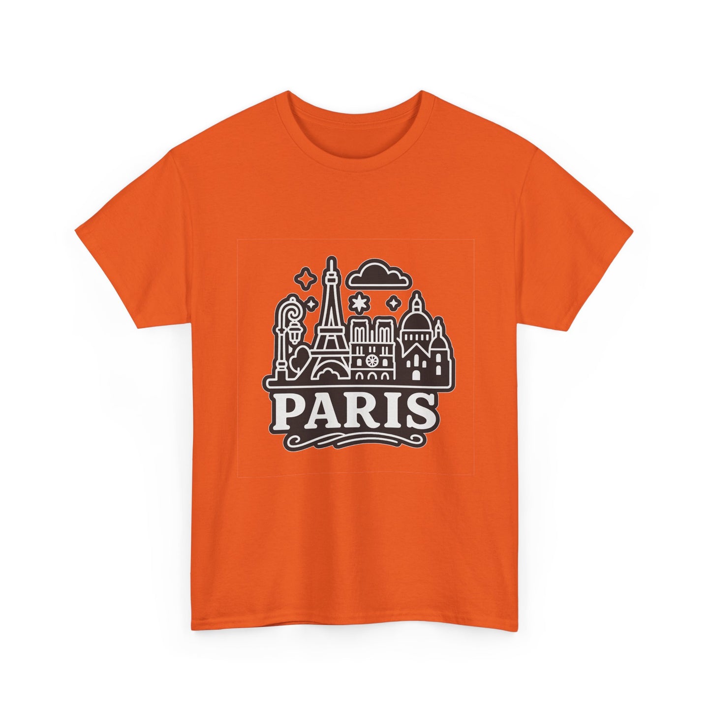 Paris-Themed Unisex Heavy Cotton Tee | Travel Gift, Casual Wear, Souvenir Shirt, Vacation Apparel, Paris Lover's Tee