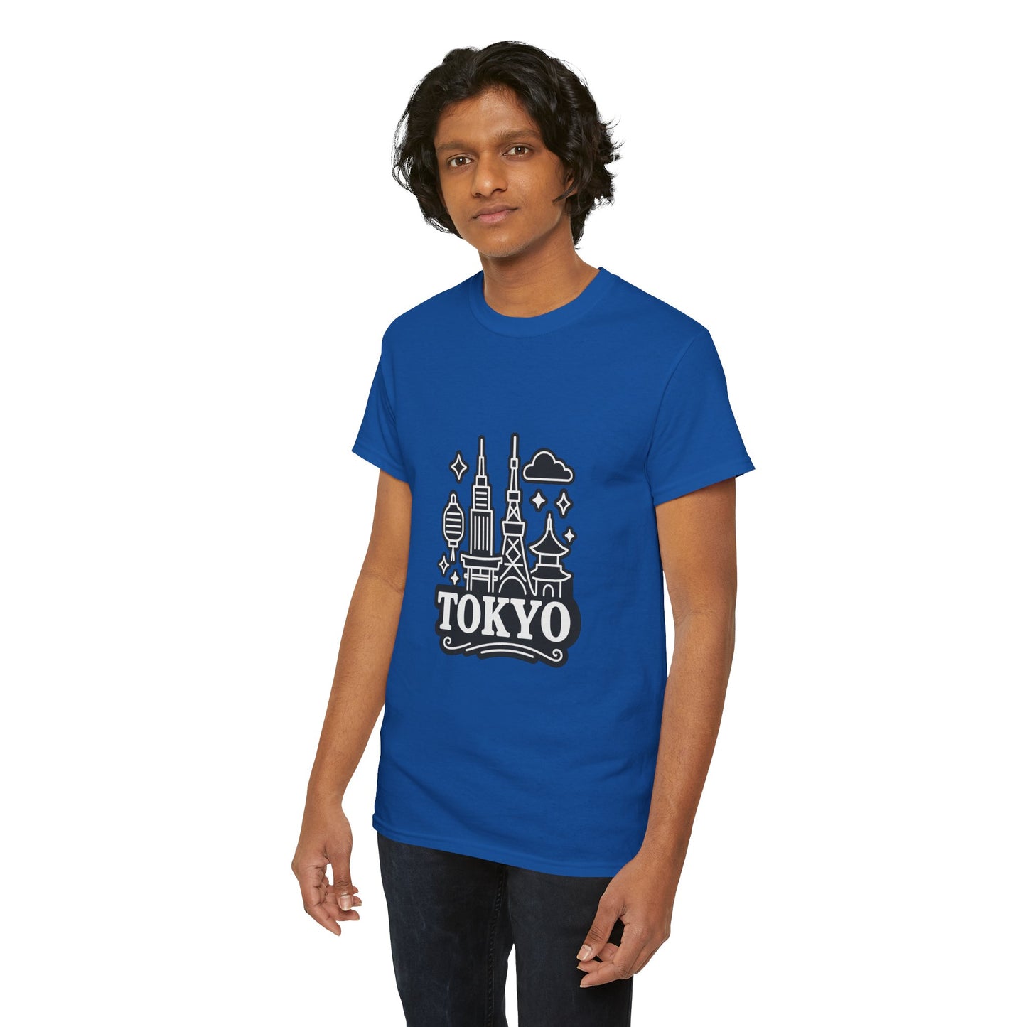 Tokyo Cityscape Unisex Heavy Cotton Tee, Graphic Tee, Travel T-Shirt, Urban Outfit, Gift for Travelers, Tokyo Lover Apparel