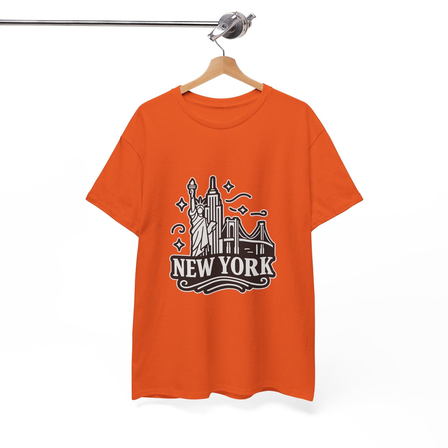 New York Skyline Unisex Heavy Cotton Tee, NYC T-Shirt, Travel Souvenir Shirt, Gift for New Yorkers, Cityscape Apparel