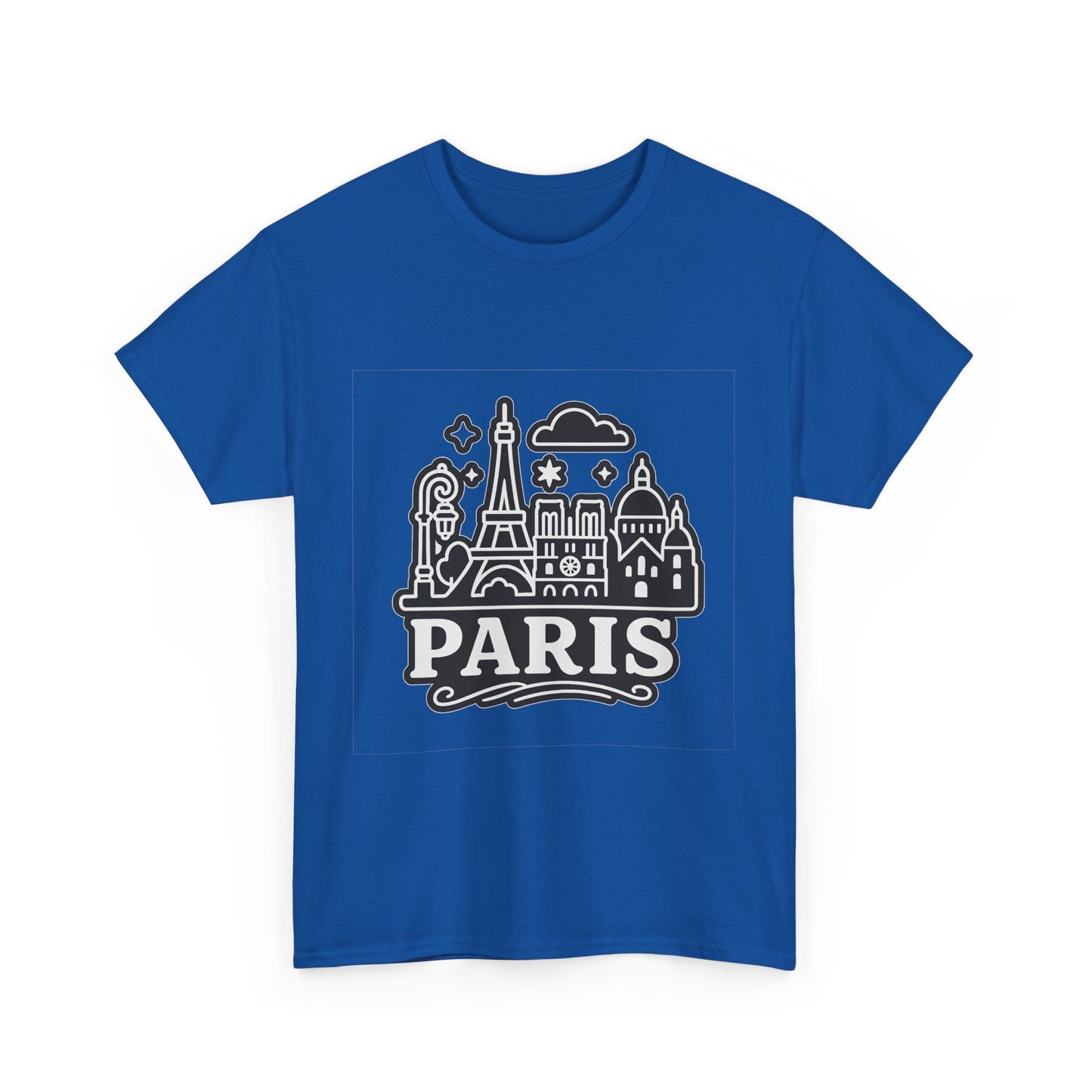 Paris-Themed Unisex Heavy Cotton Tee | Travel Gift, Casual Wear, Souvenir Shirt, Vacation Apparel, Paris Lover's Tee