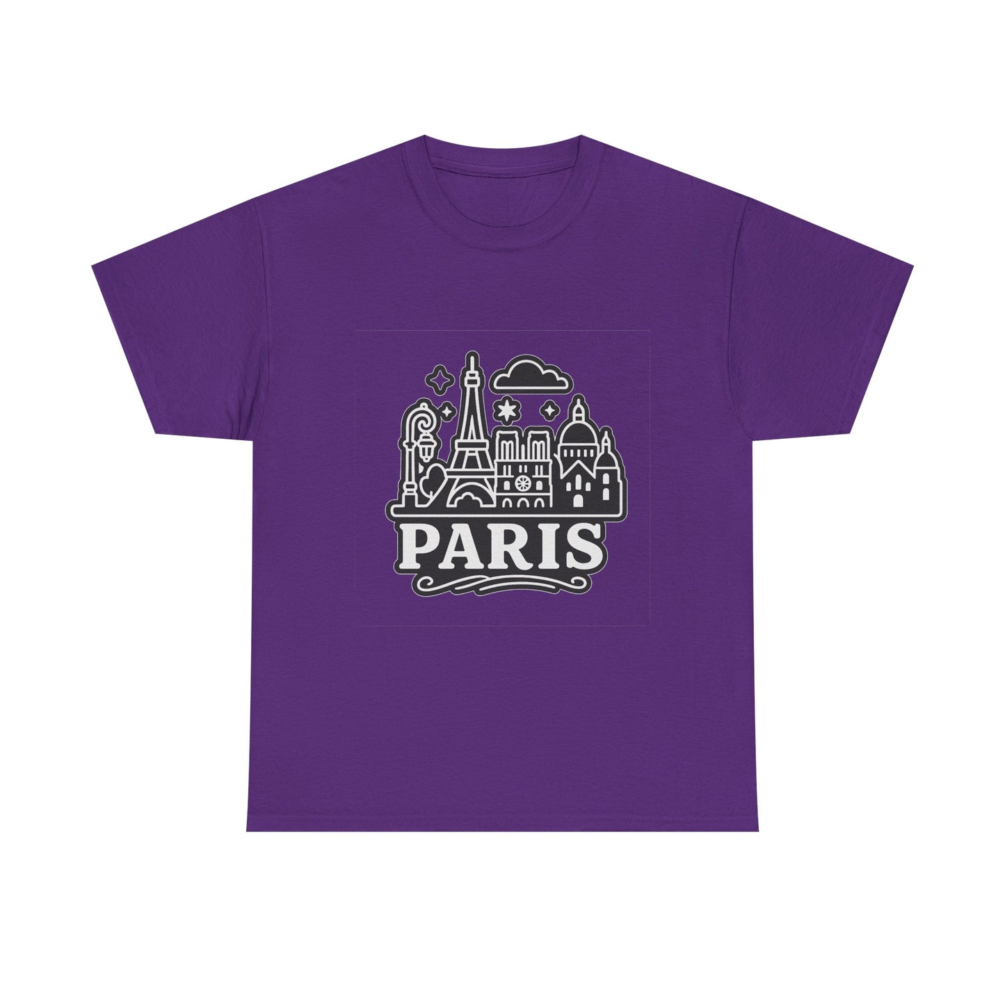 Paris-Themed Unisex Heavy Cotton Tee | Travel Gift, Casual Wear, Souvenir Shirt, Vacation Apparel, Paris Lover's Tee