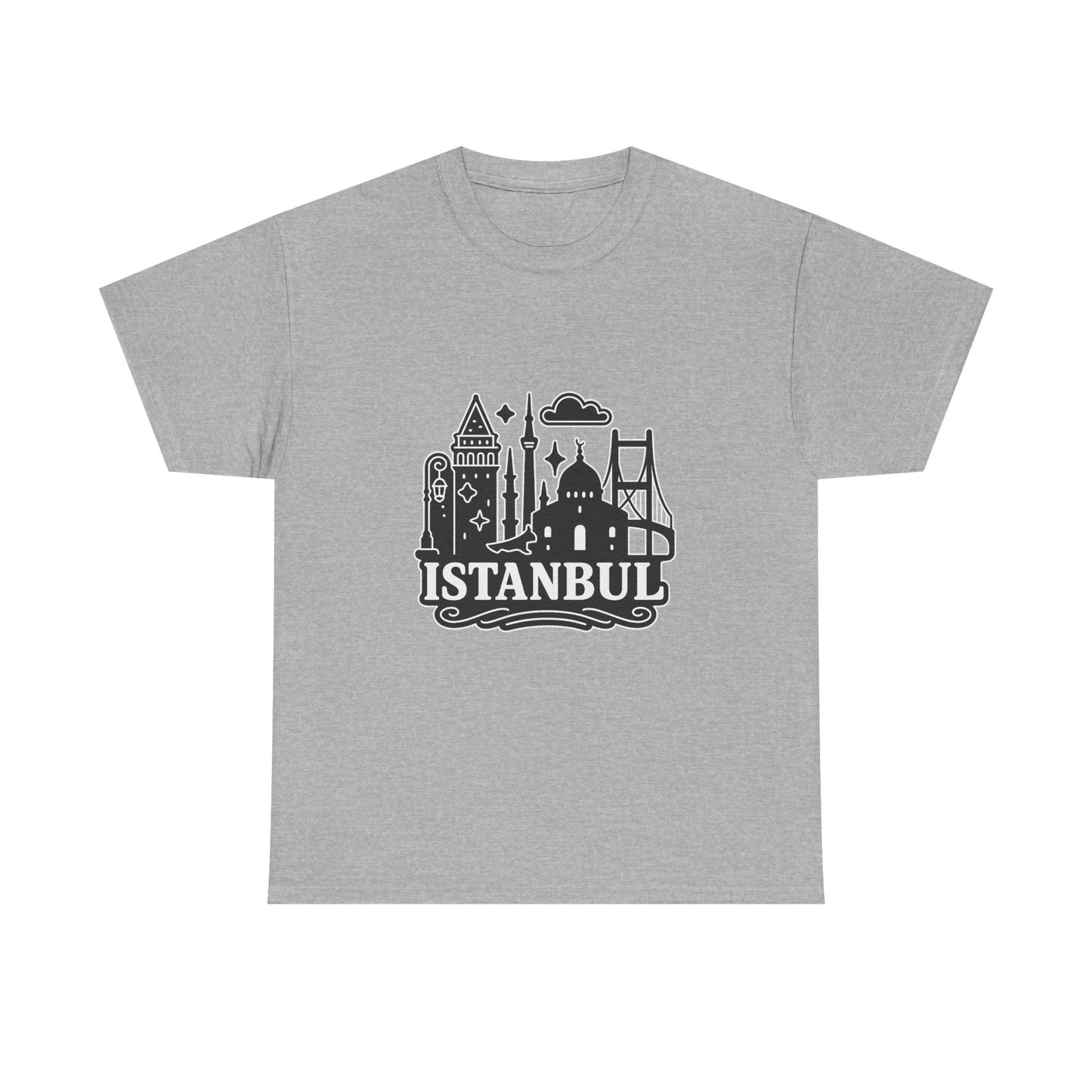 Istanbul Cityscape Unisex Heavy Cotton Tee, Travel Shirt, Gift for Travelers, Casual Style, Urban Outfit, Adventure Apparel